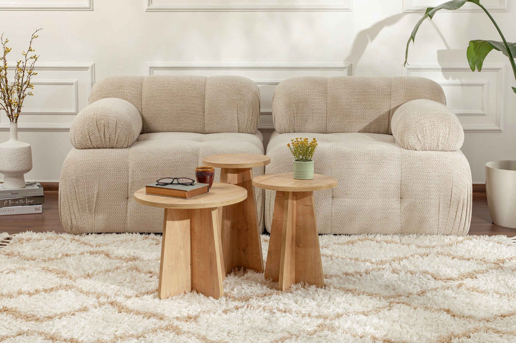 Lume - Sapphire Oak Nesting Table (3 Pieces)