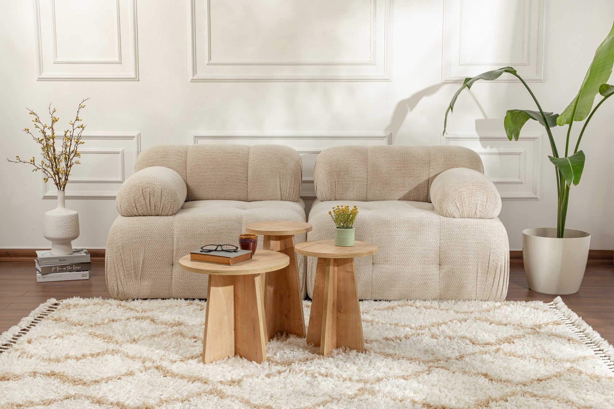 Lume - Sapphire Oak Nesting Table (3 Pieces)