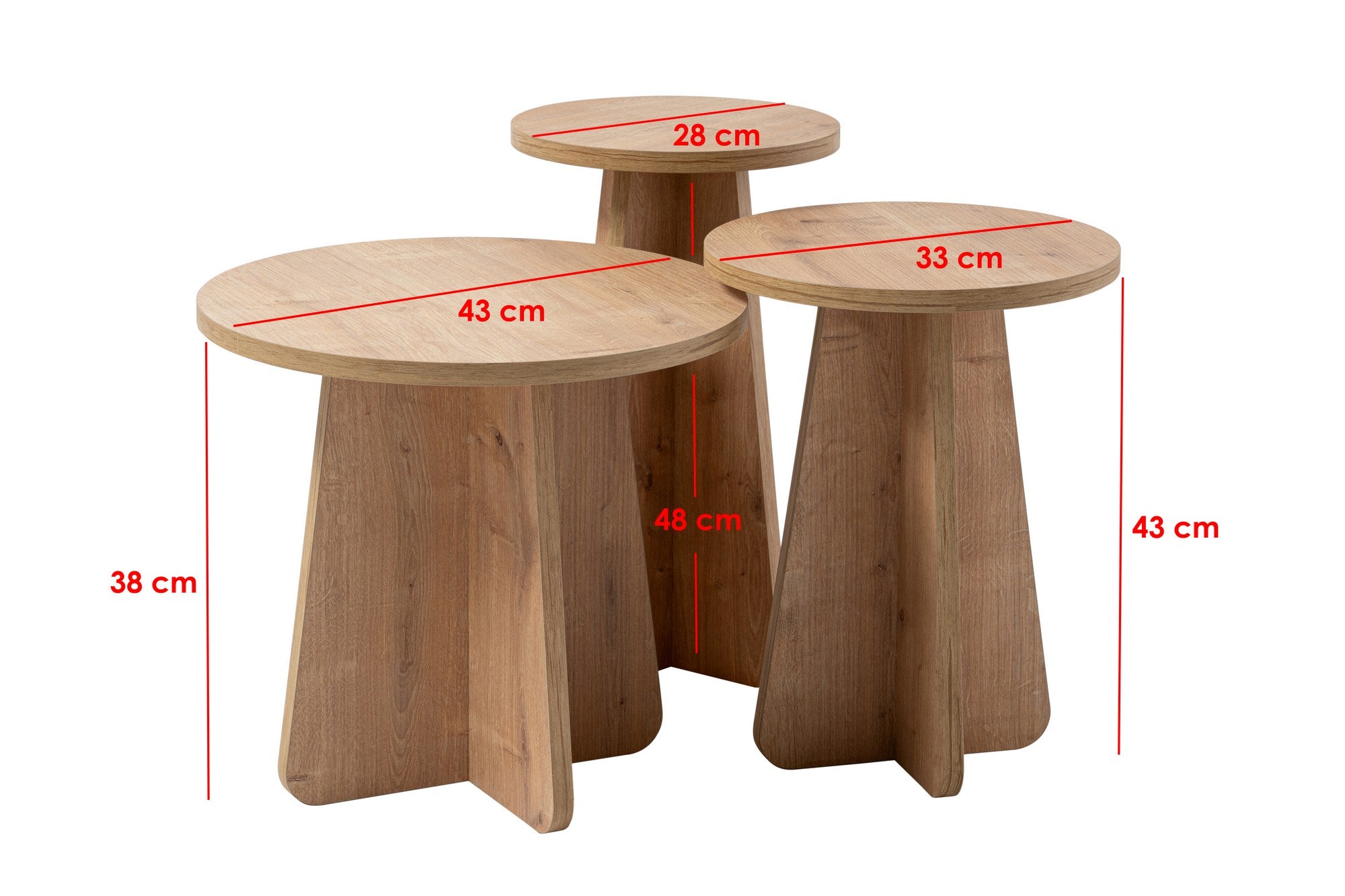Lume - Sapphire Oak Nesting Table (3 Pieces)
