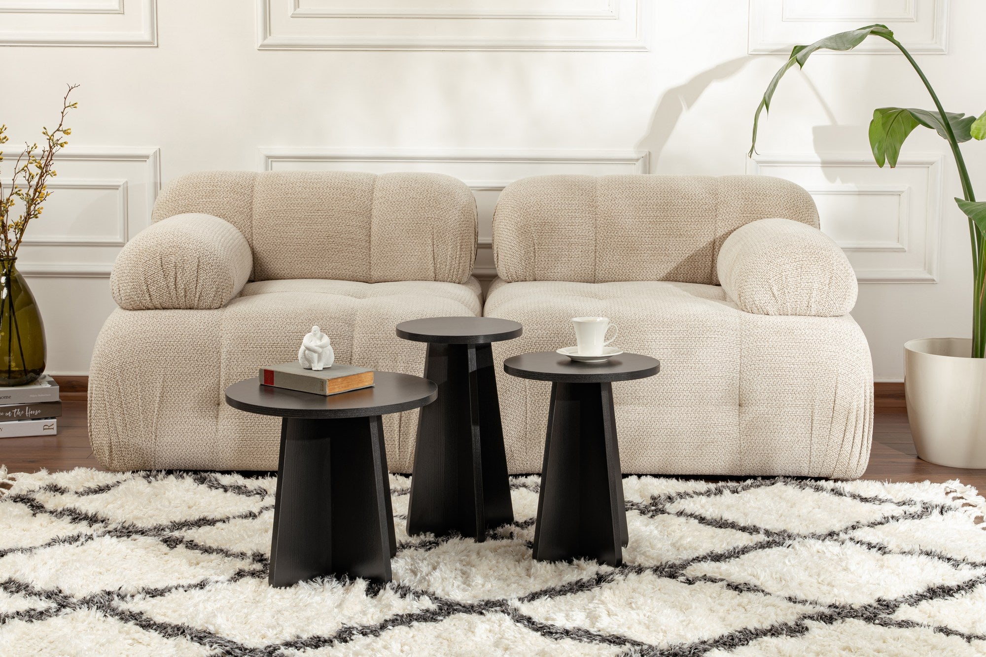 Lume - Wood Black Nesting Table (3 Pieces)