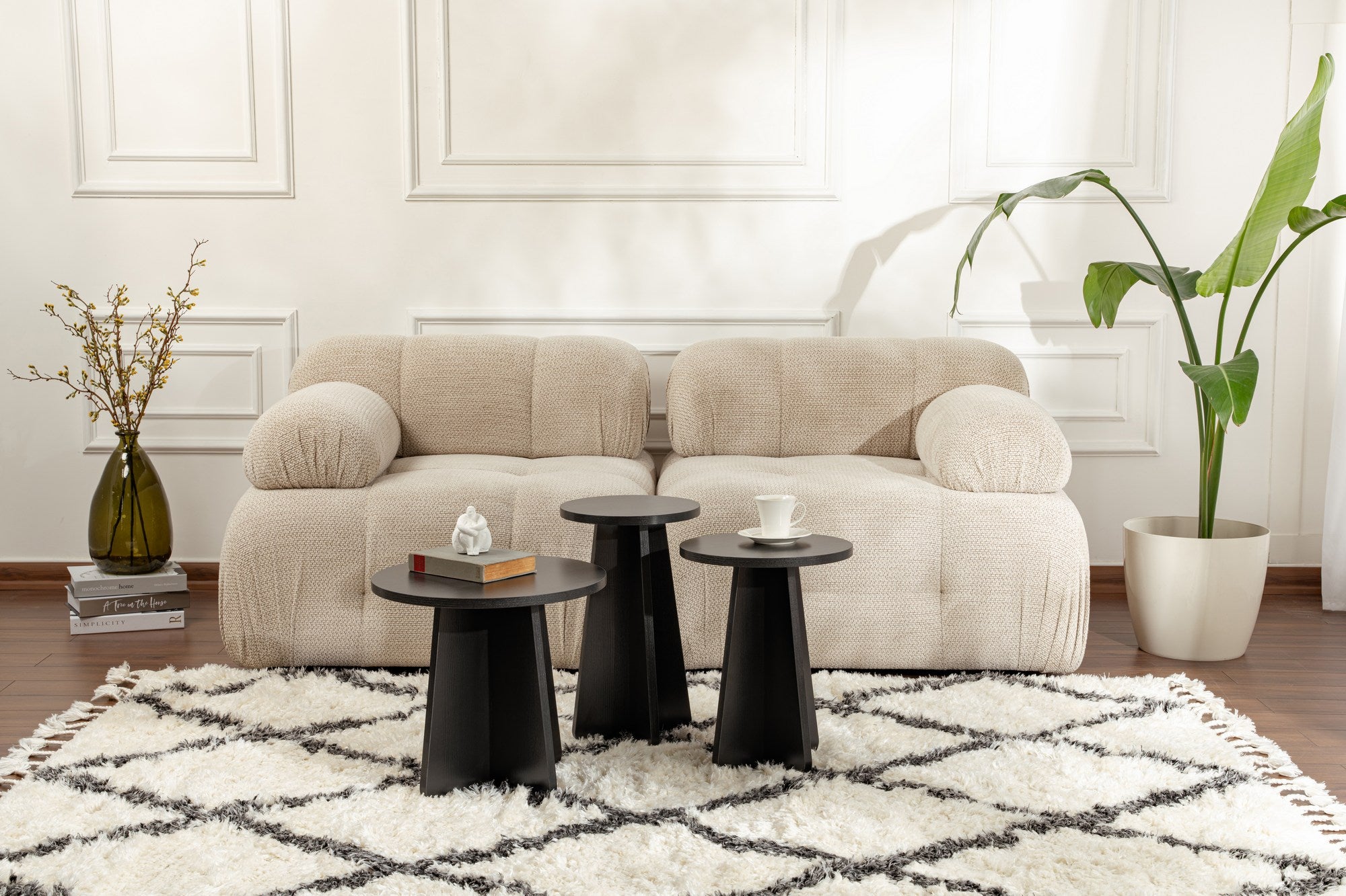 Lume - Wood Black Nesting Table (3 Pieces)