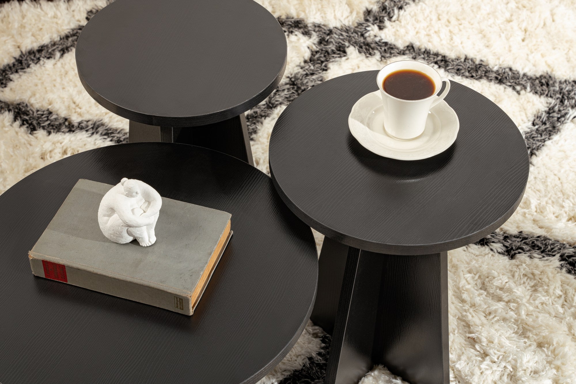 Lume - Wood Black Nesting Table (3 Pieces)