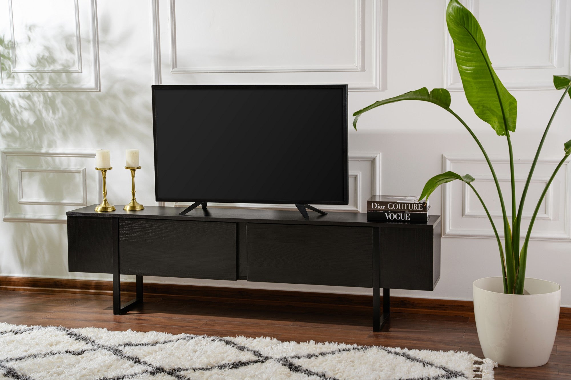 Serenity - Wood Black, Svart TV-ställ
