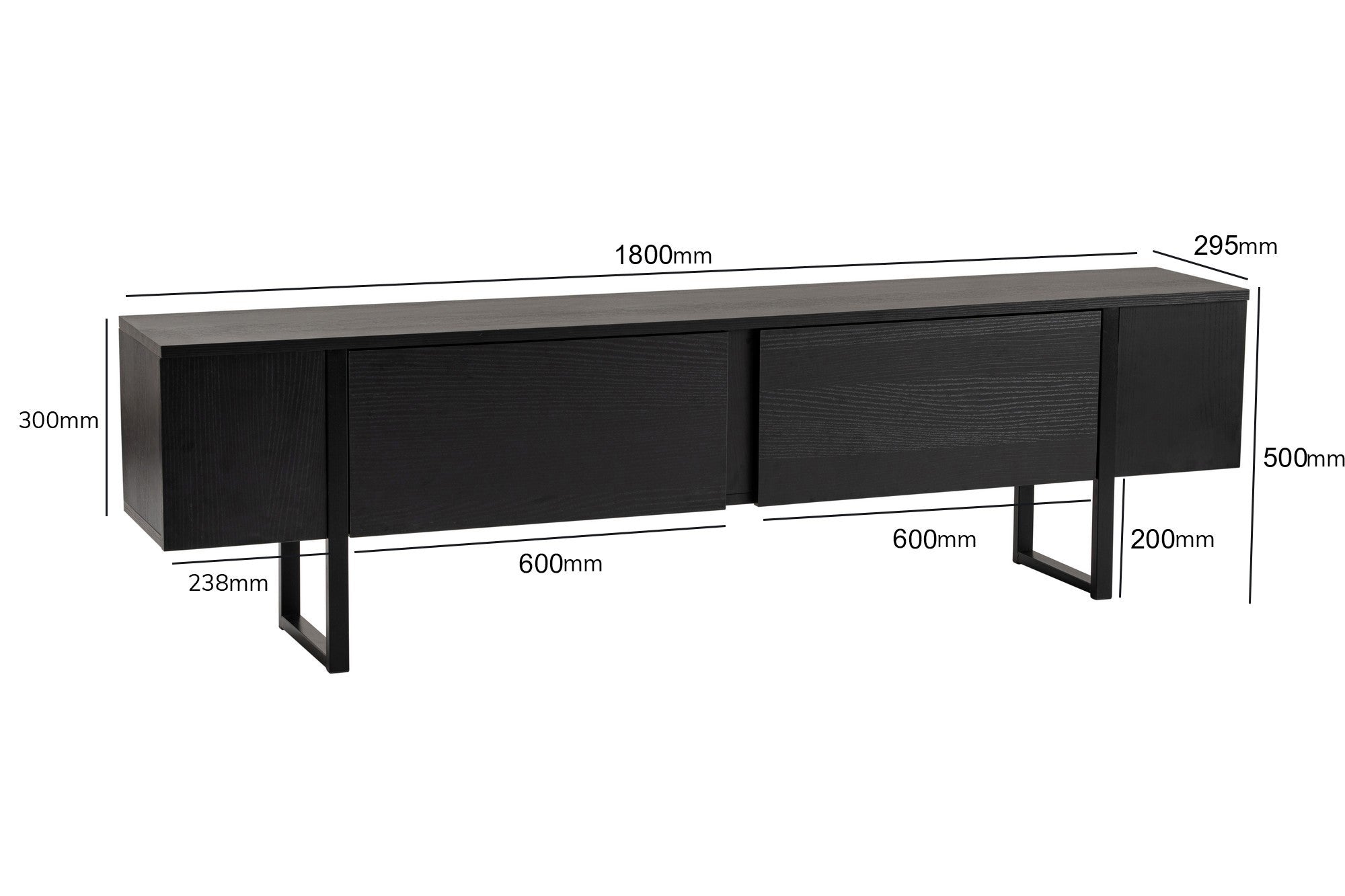 Serenity - Wood Black, Svart TV-ställ
