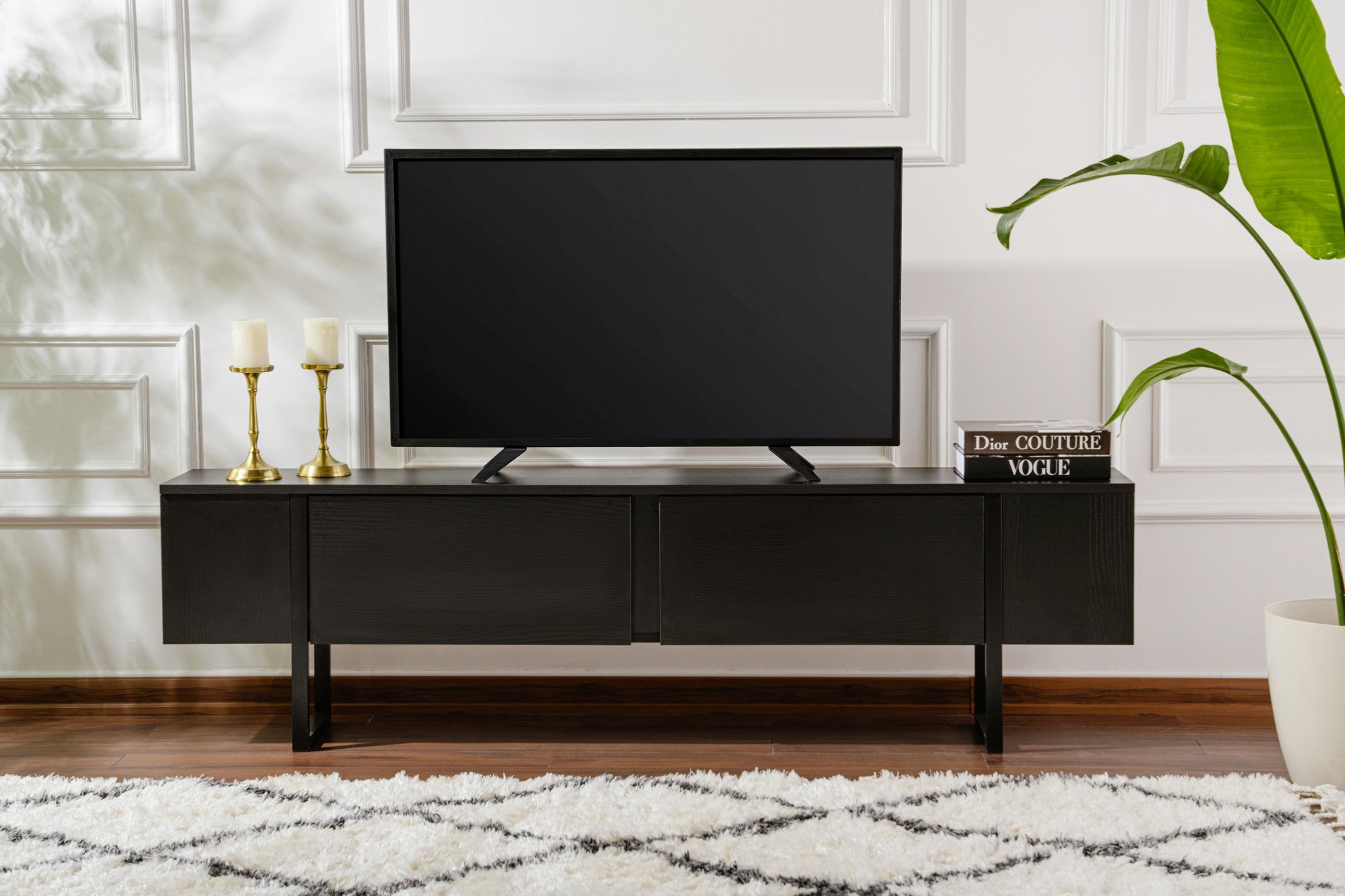 Serenity - Wood Black, Svart TV-ställ