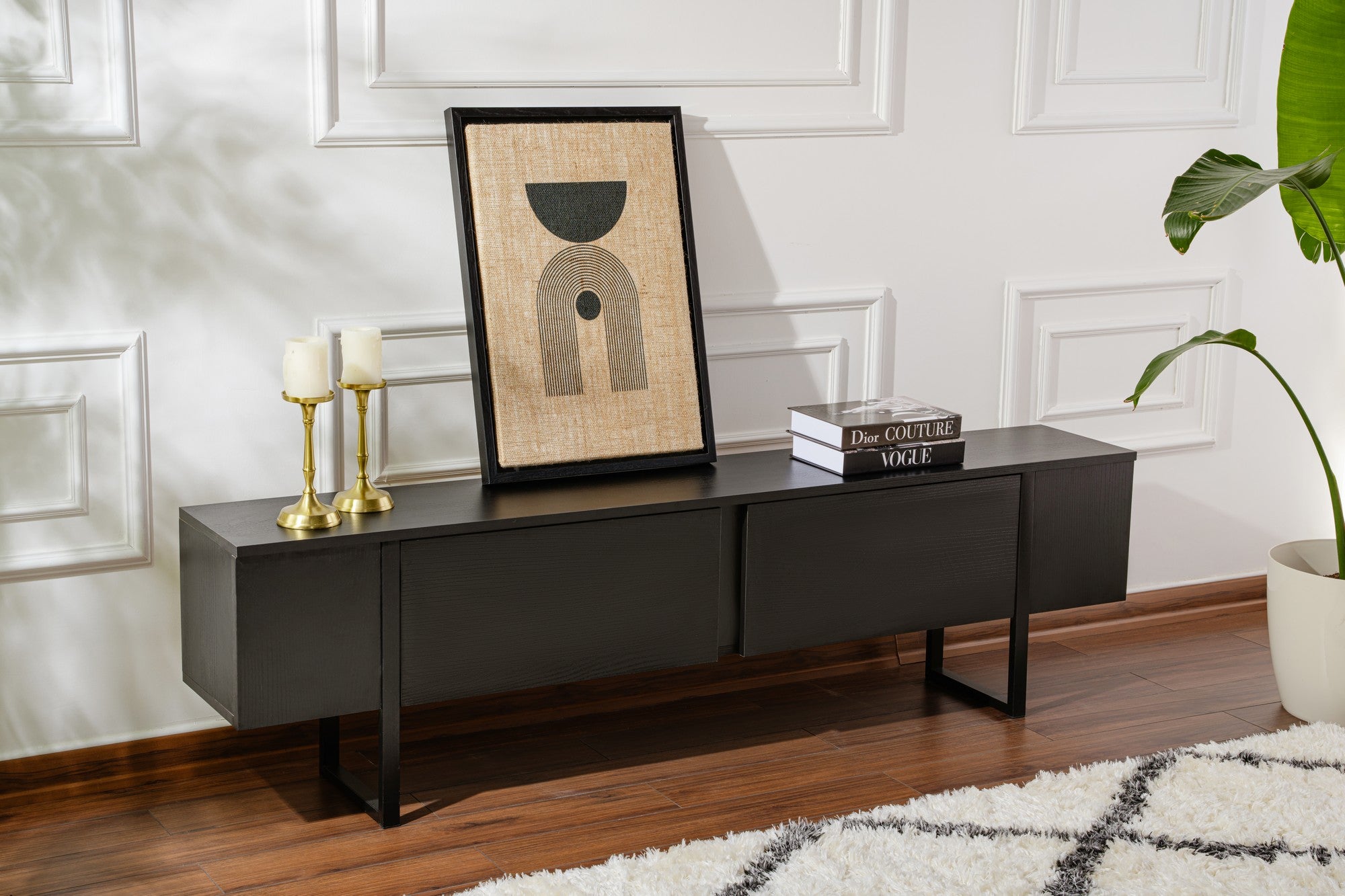 Serenity - Wood Black, Svart TV-ställ