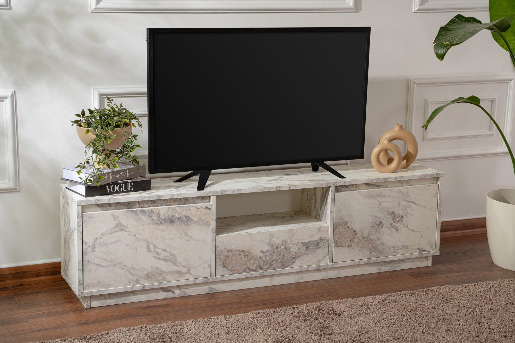 Vanguard - Fressia Marble TV Stand