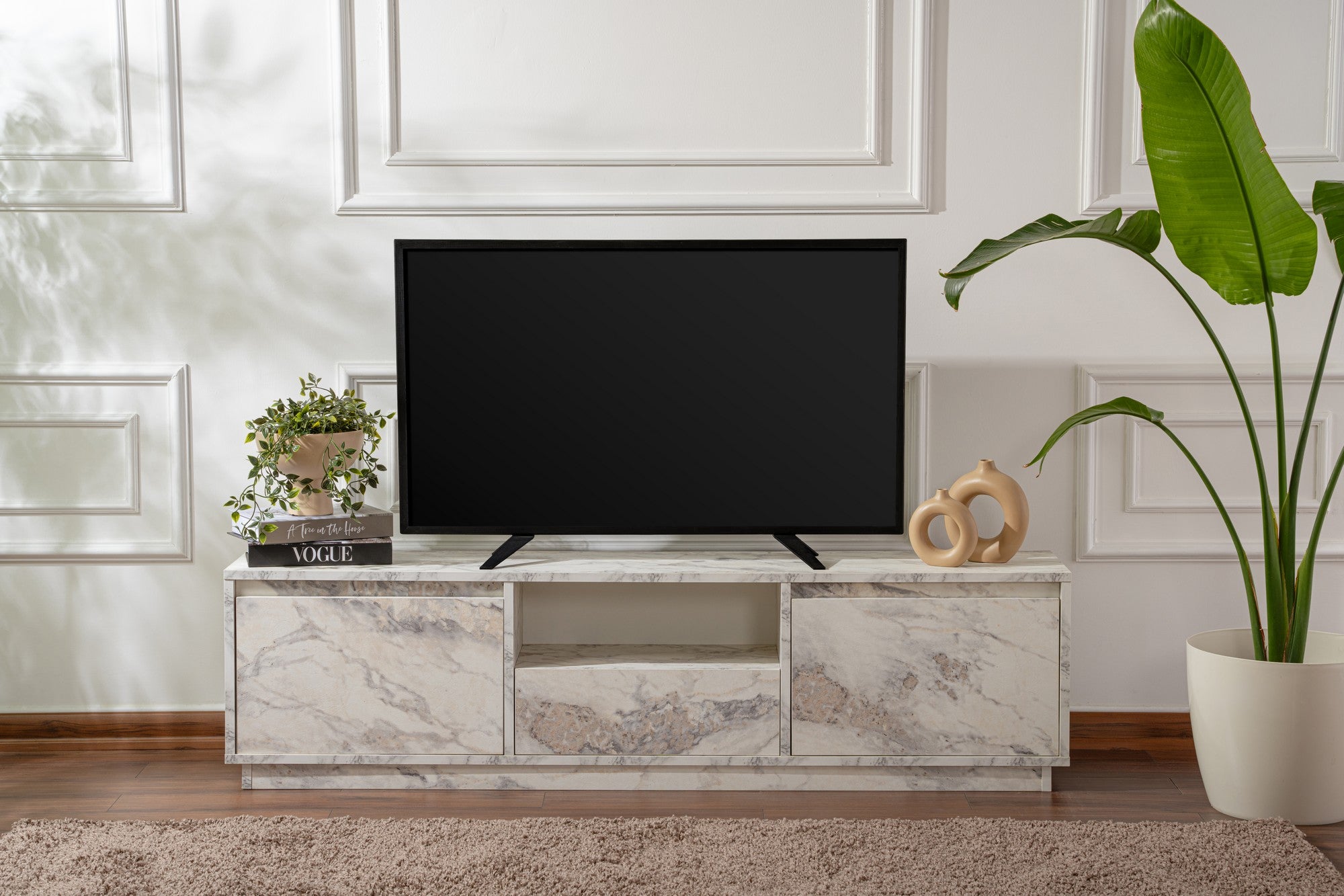Vanguard - Fressia Marble TV Stand