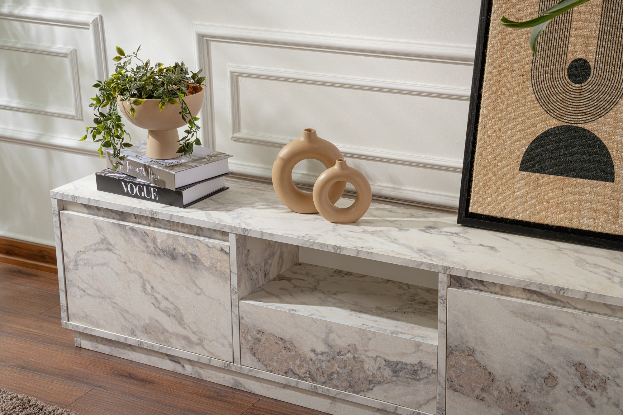 Vanguard - Fressia Marble TV Stand