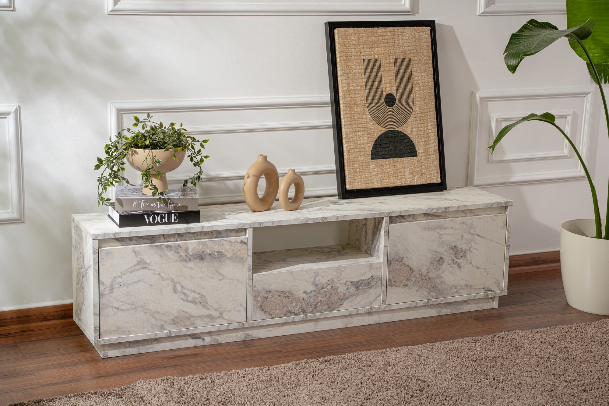 Vanguard - Fressia Marble TV Stand