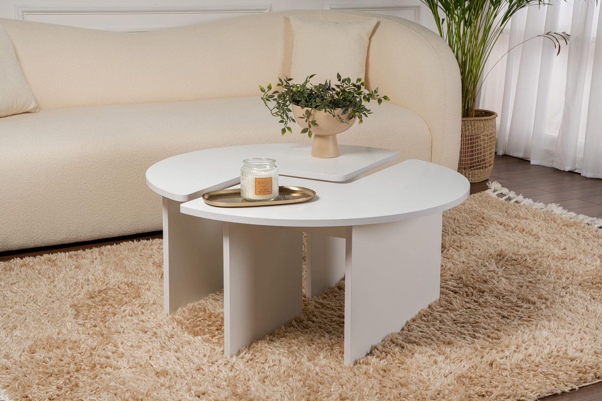 Moira - Naturlig Vit Kaffe Bord