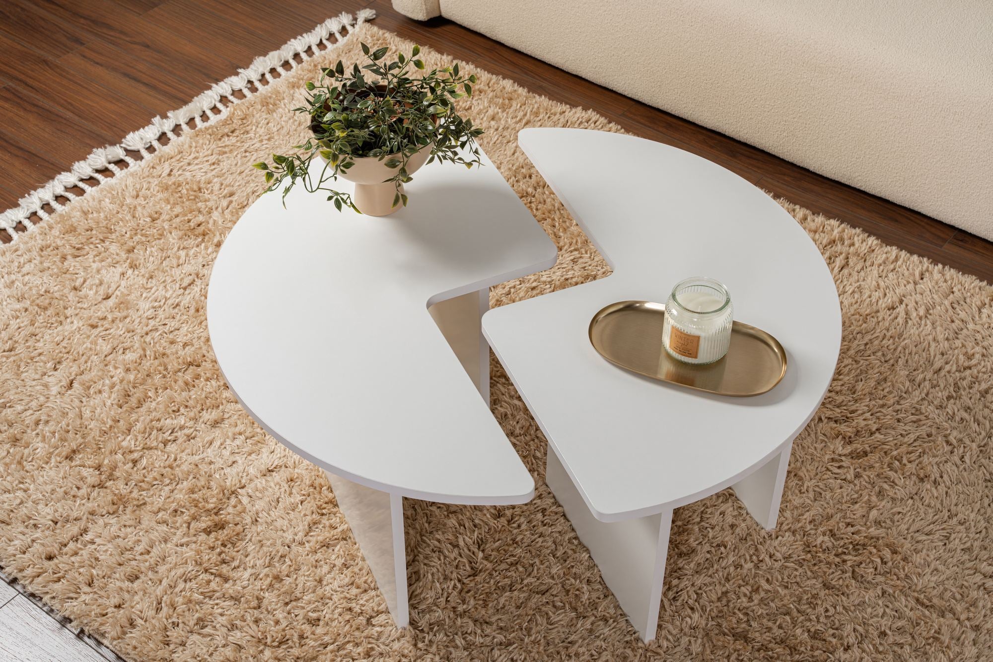 Moira - Naturlig Vit Kaffe Bord