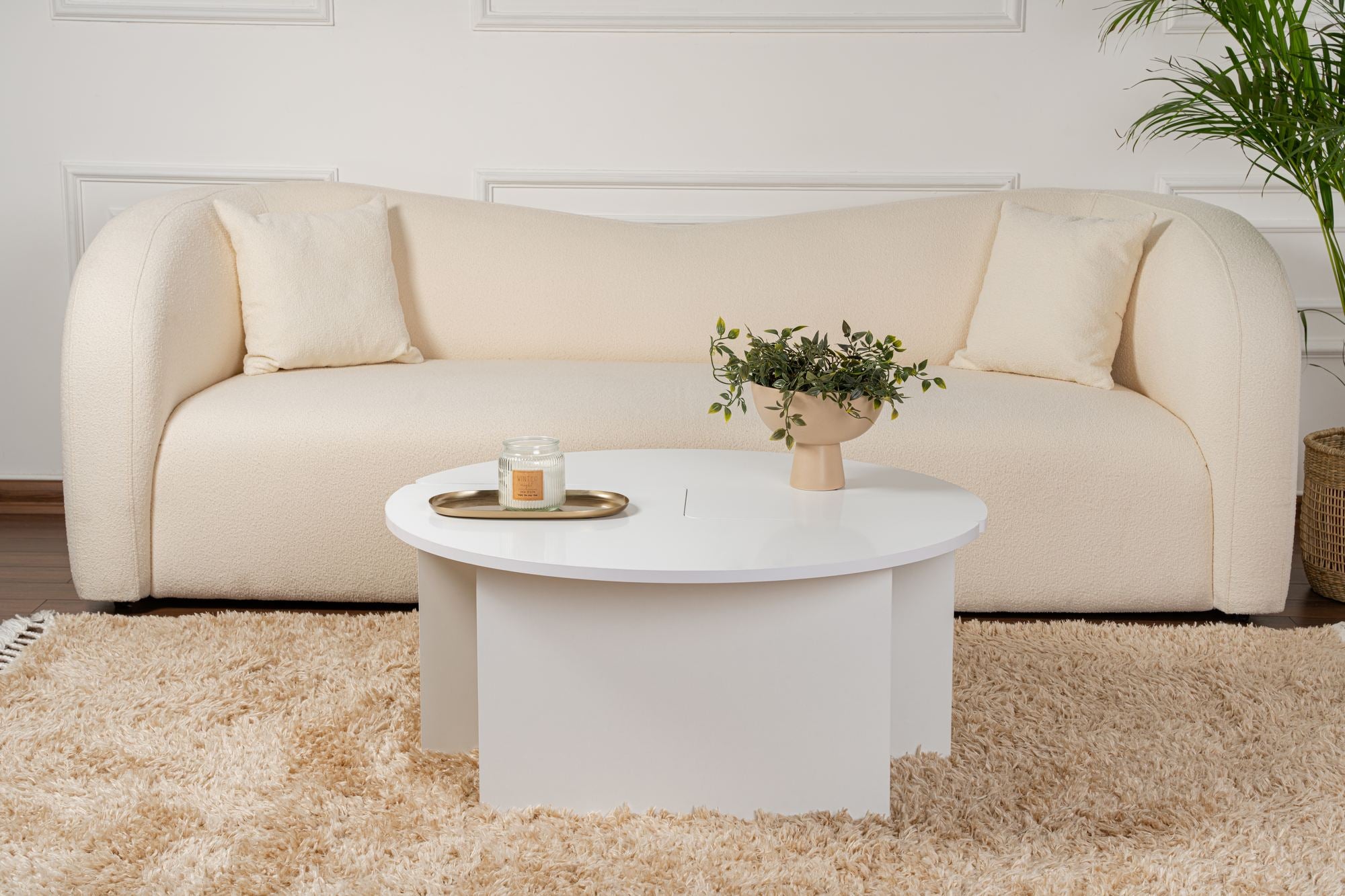 Moira - Naturlig Vit Kaffe Bord