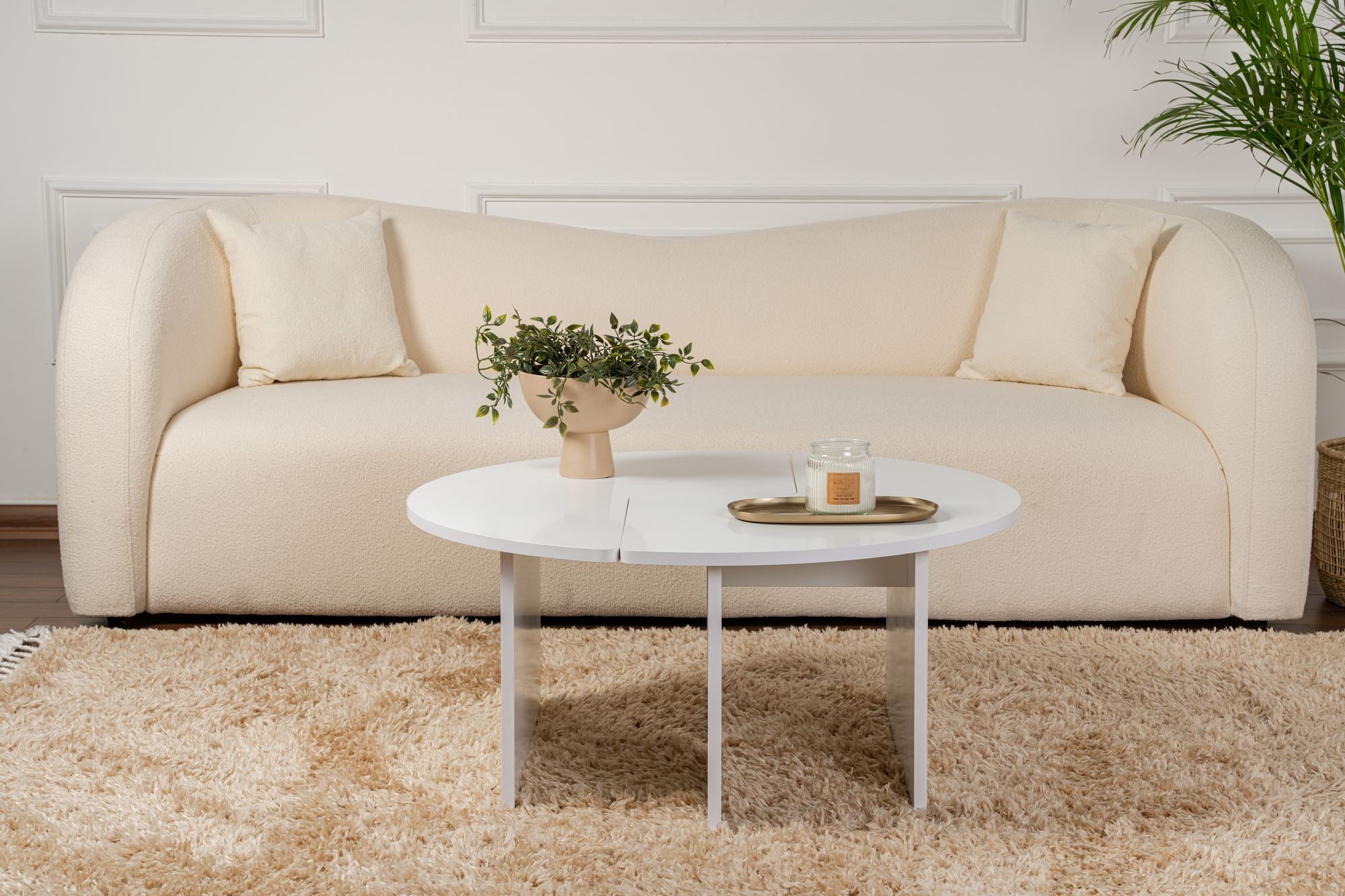 Moira - Naturlig Vit Kaffe Bord
