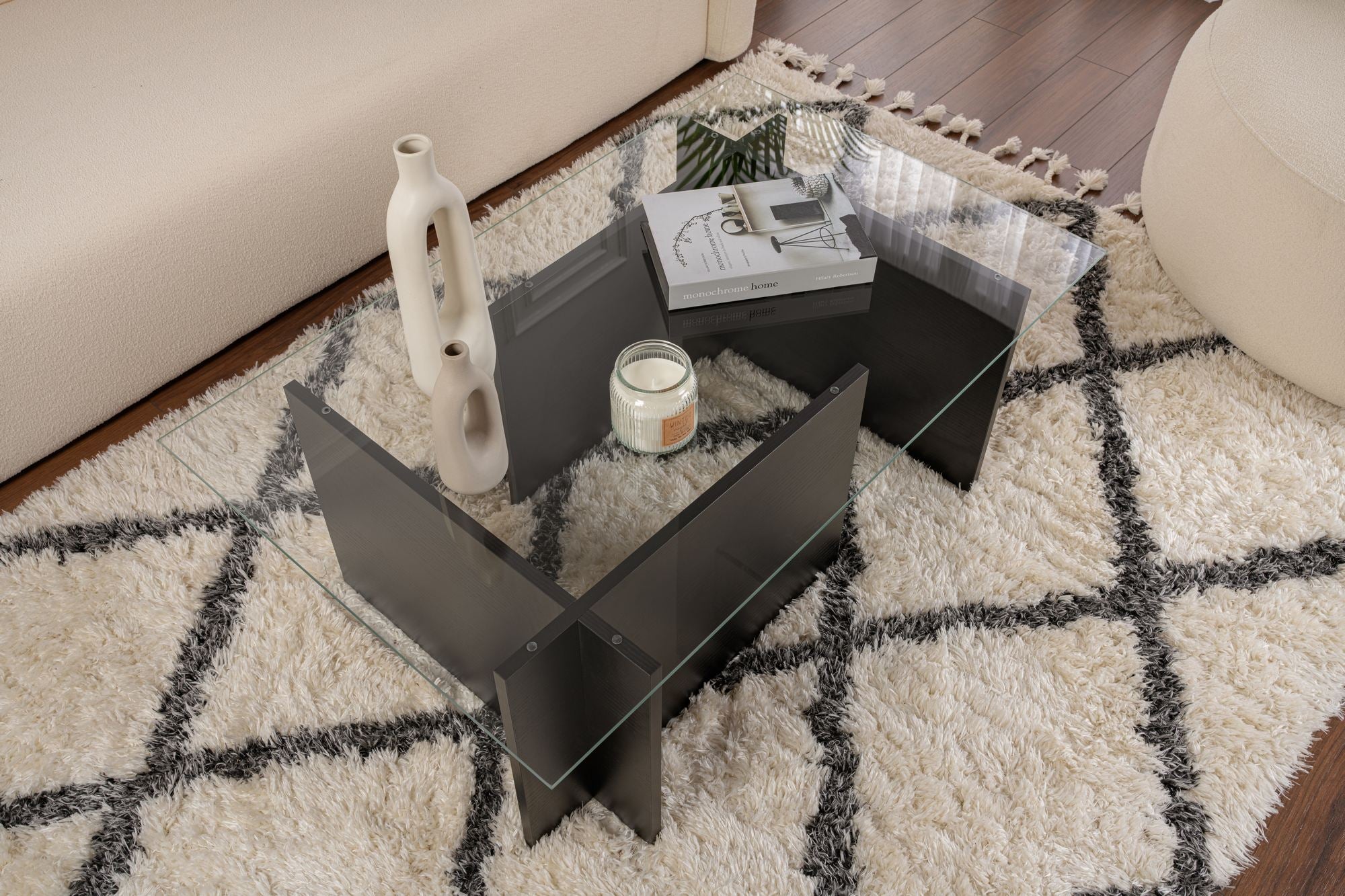 Vetrino - Wood Black Coffee Table