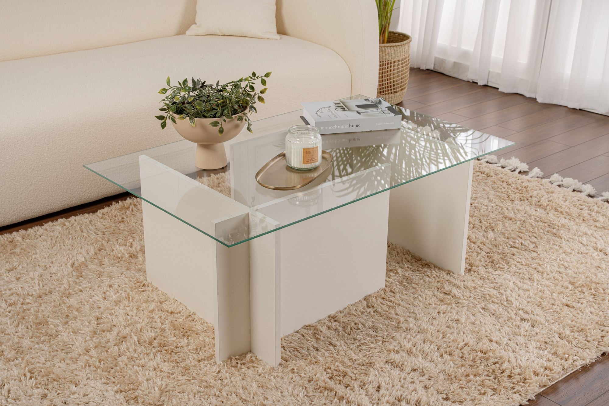 Vetrino - Wooden White Coffee Table