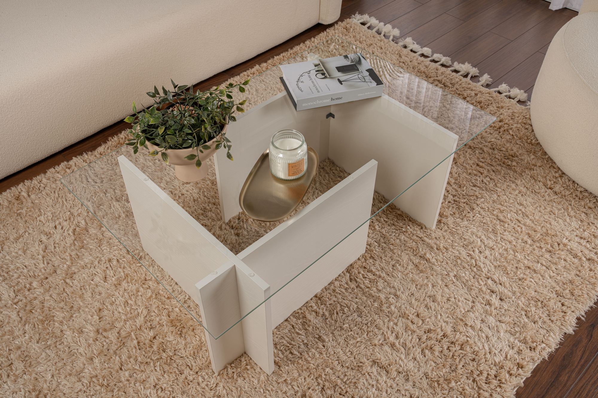 Vetrino - Wooden White Coffee Table