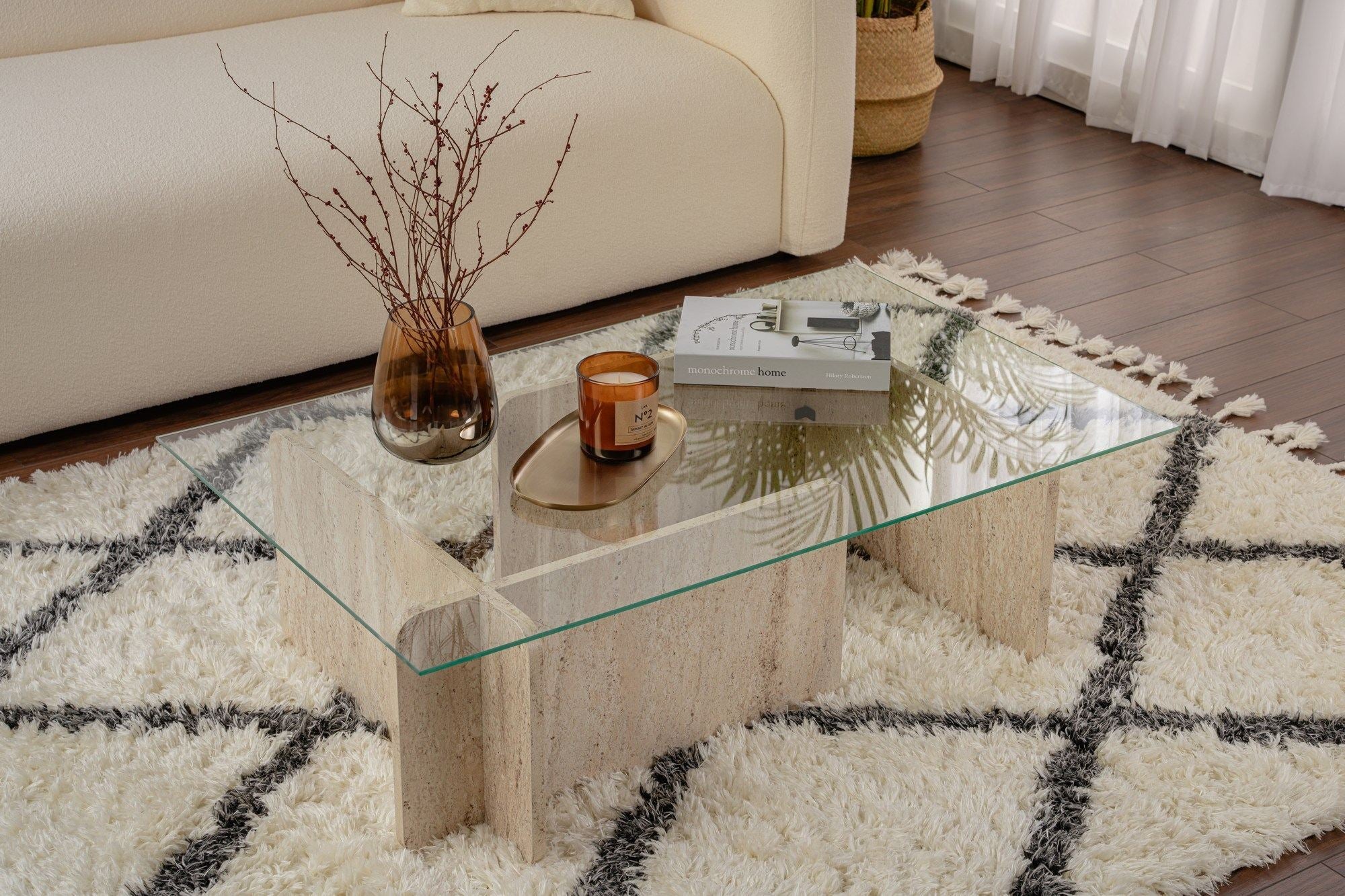 Flavio - Travertin Kaffe Bord