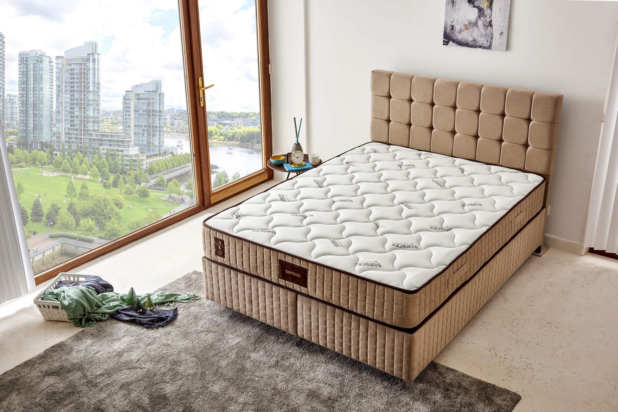 Bambu 200x200 cm Dubbelstorlek medel hård madrass Madrass