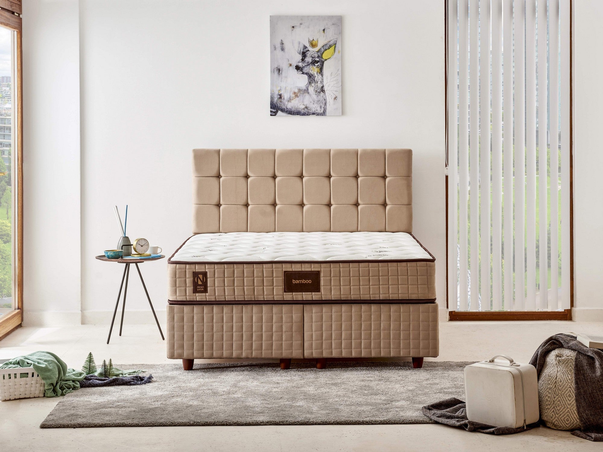 Bambu 200x200 cm Dubbelstorlek medel hård madrass Madrass