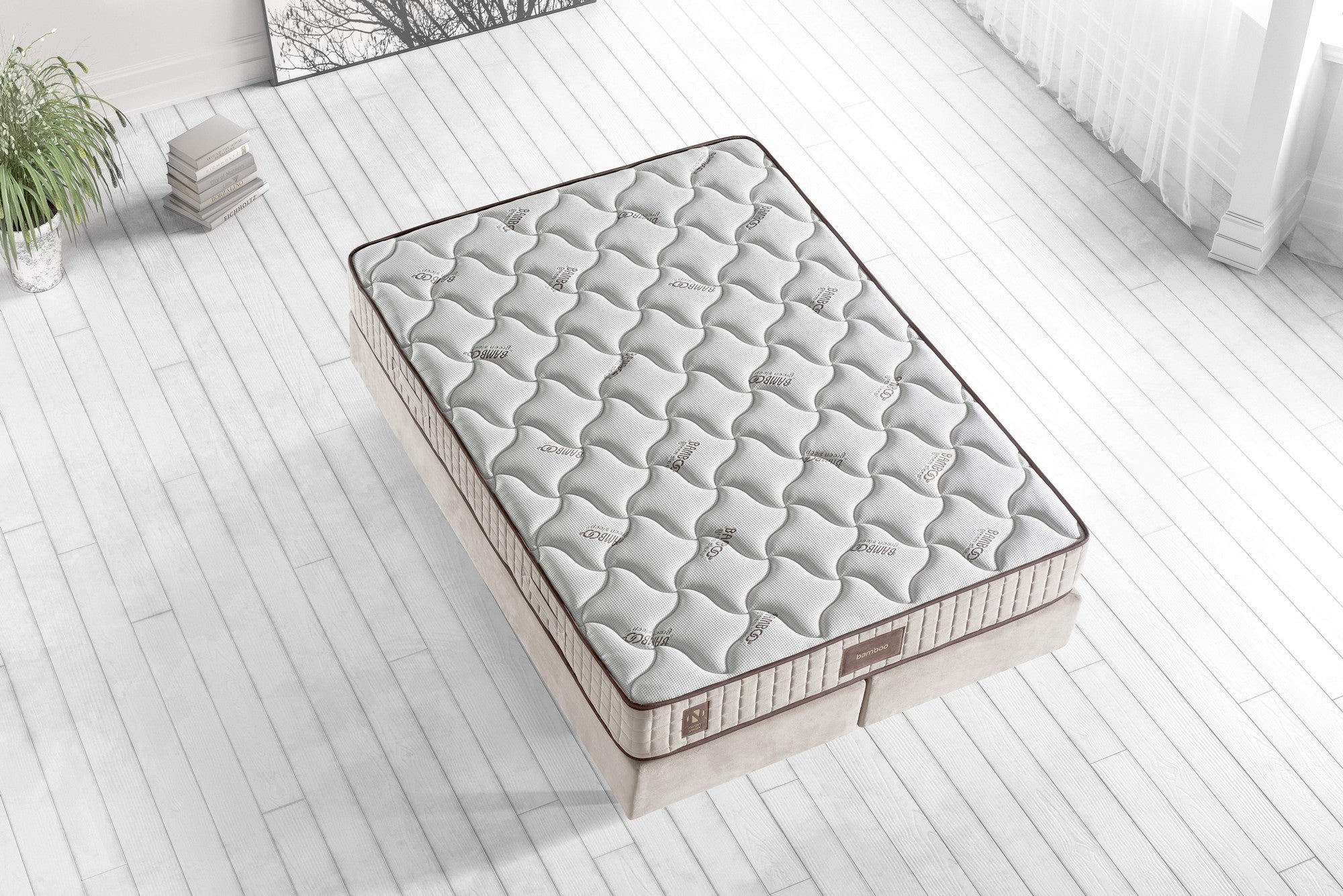 Bambu 200x200 cm Dubbelstorlek medel hård madrass Madrass