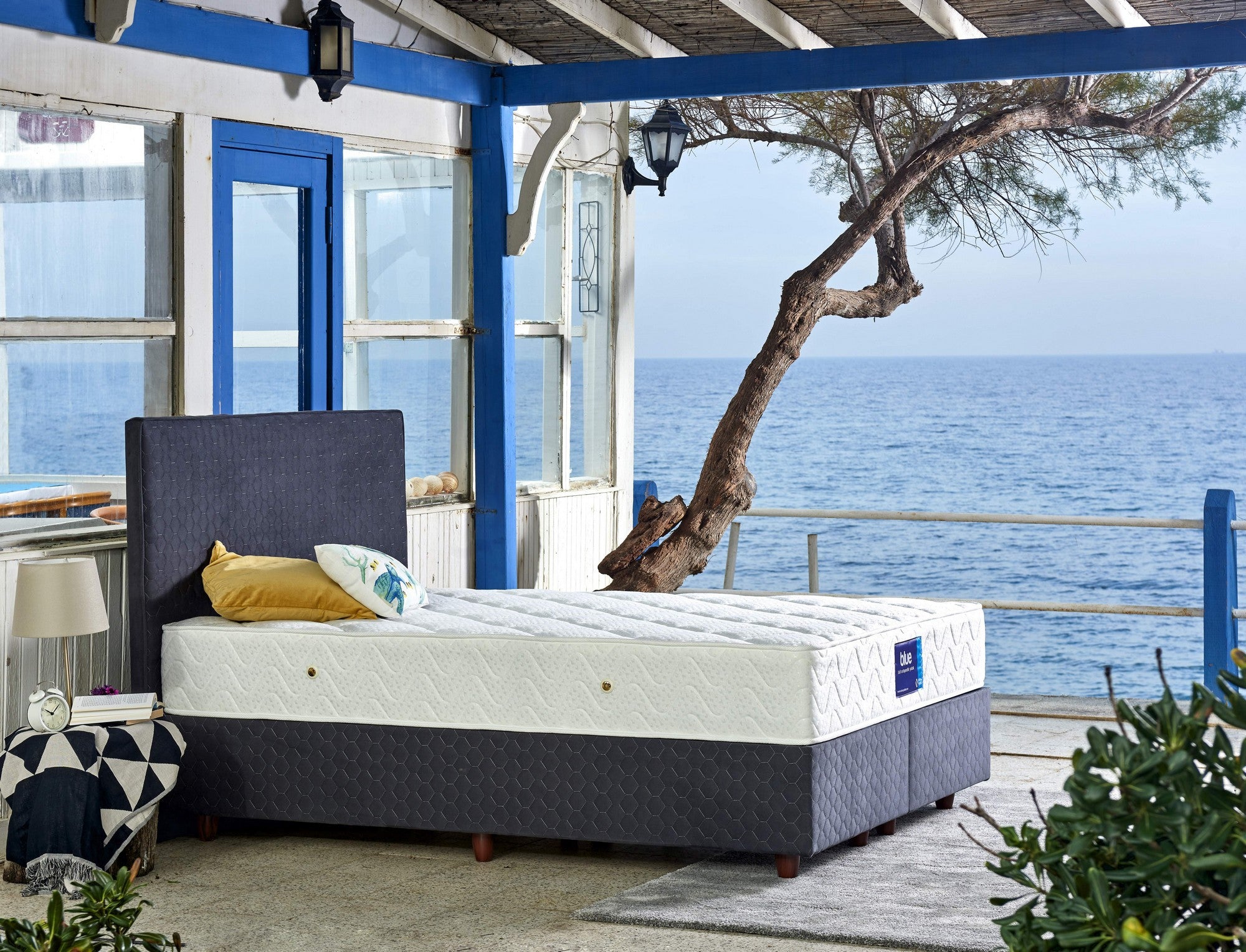 Blue 160x200 cm Dubbelstorlek Lyxig Fast Madrass Madrass