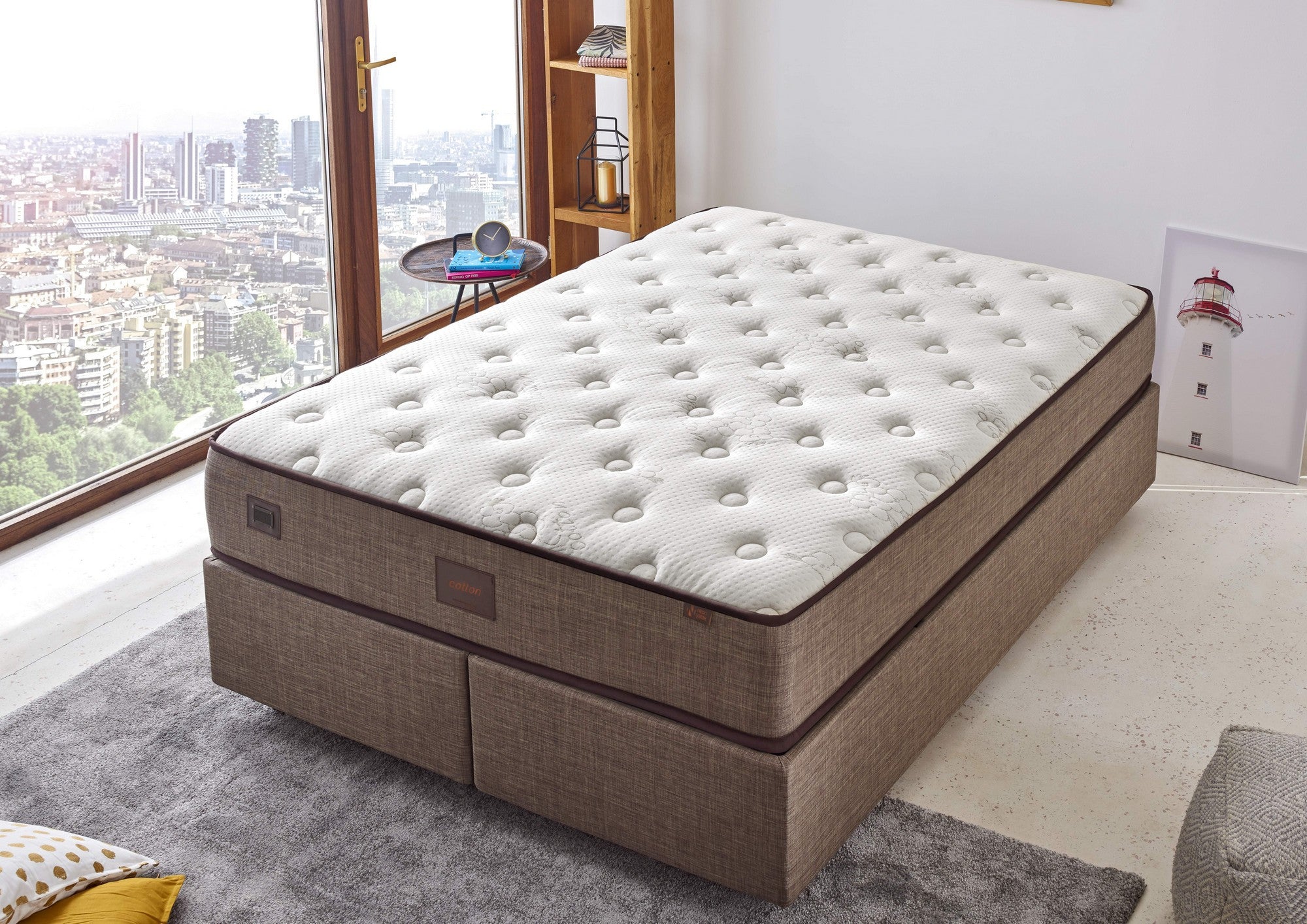 Cotton 150x200 cm Dubbelstorlek Lyxig Mjuk Madrass Madrass