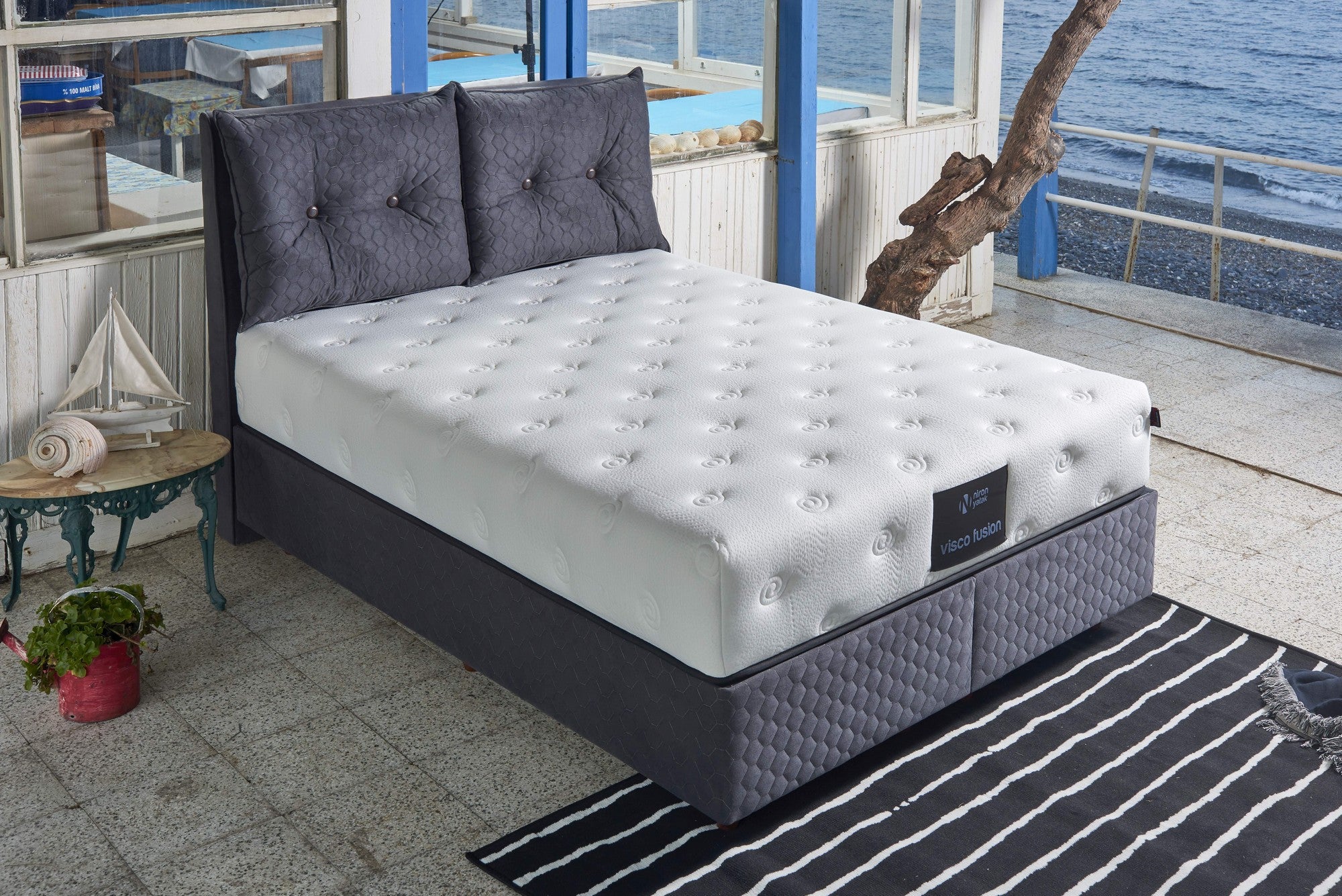 Visco Fusion 160x200 cm Dubbelstorlek Memory Foam och Pocket Spring Lyxig Mjuk Madrass Madrass