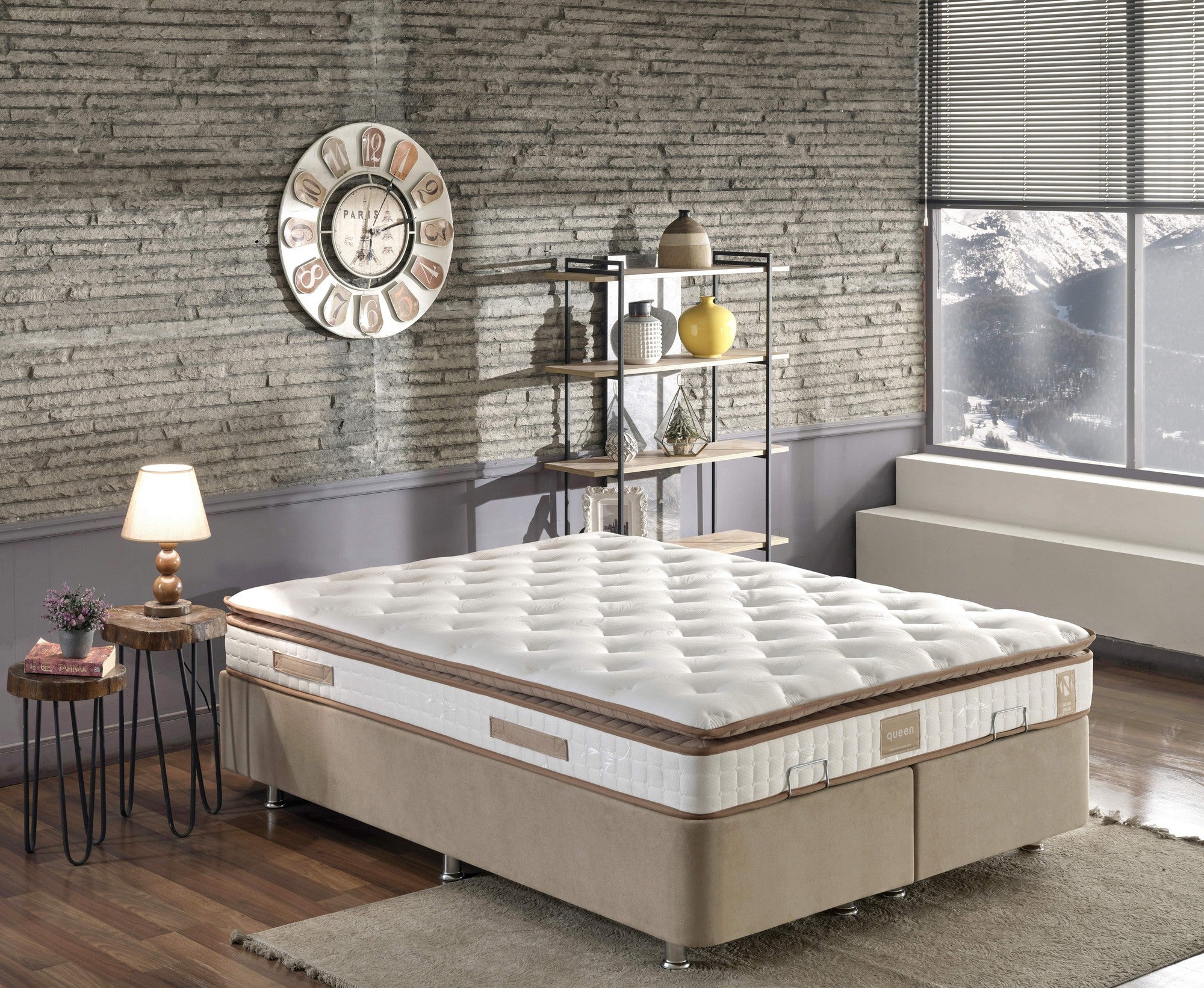 Queen 160x200 cm Dubbelstorlek Polstrad Fast Madrass Madrass