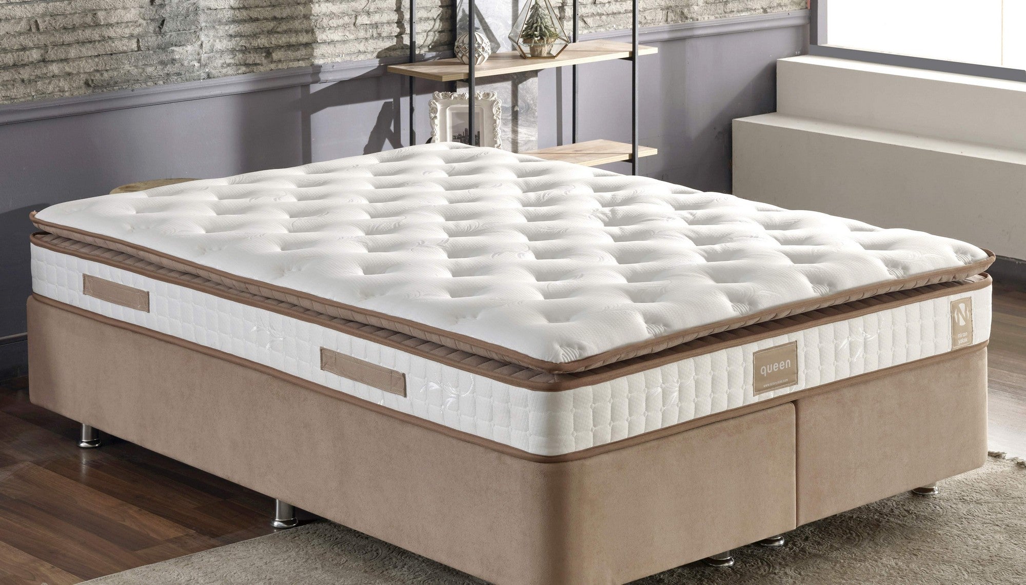 Queen 180x200 cm Dubbelstorlek Polstrad Fast Madrass Madrass