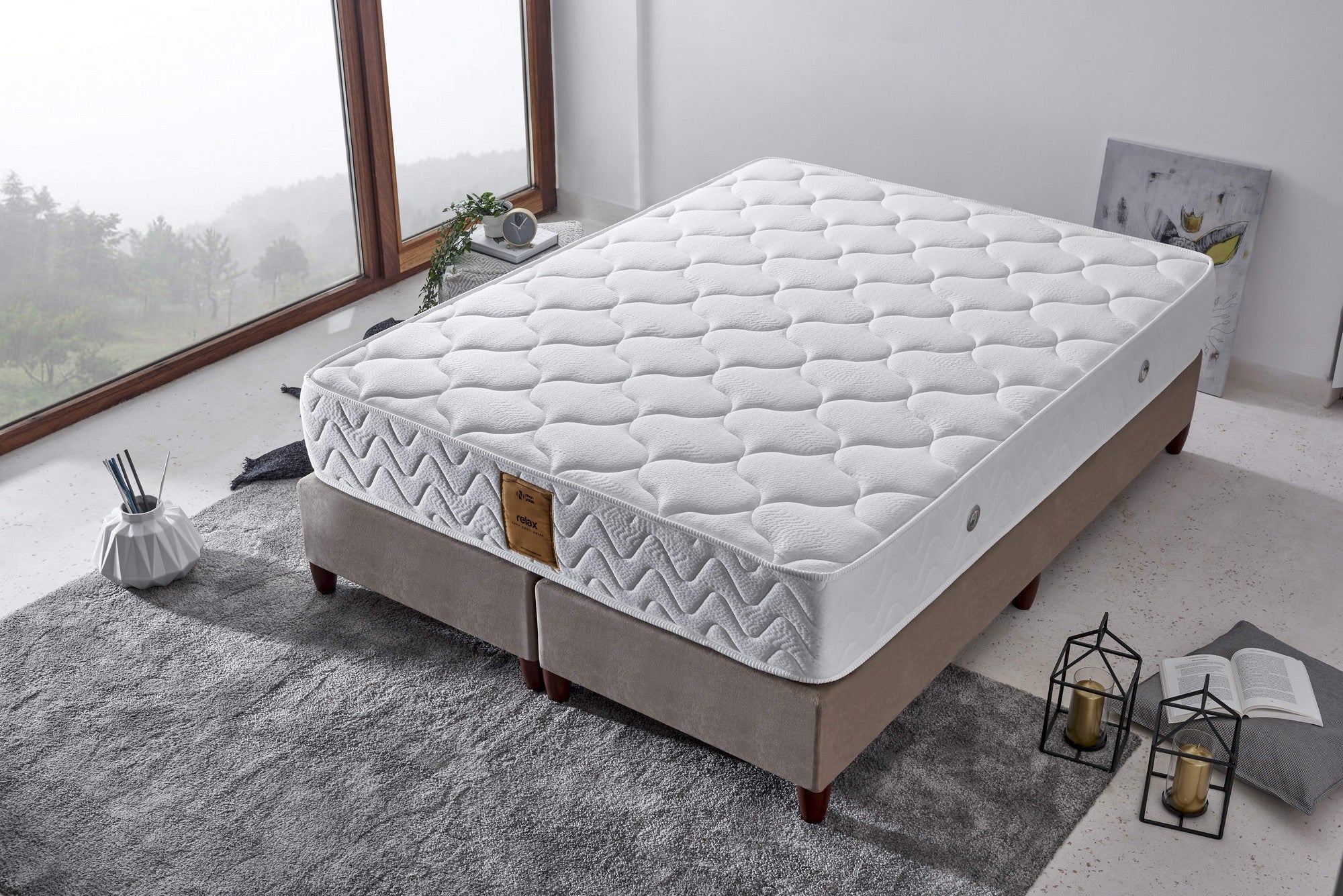 Avkopplande 140x200 cm Dubbelstorlek Lyxig Medelfast Madrass Madrass