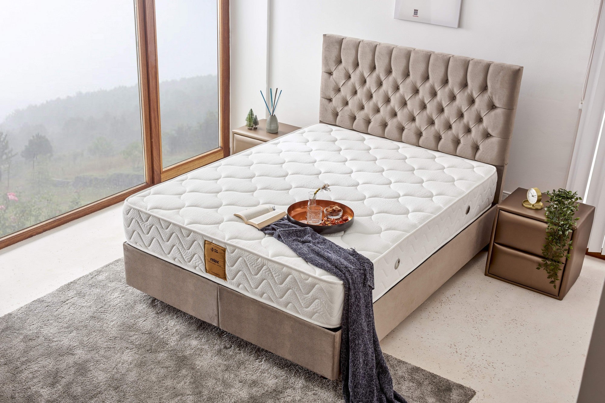 Relax 200x200 cm Dubbelstorlek Lyxig Medium Fast Madrass Madrass