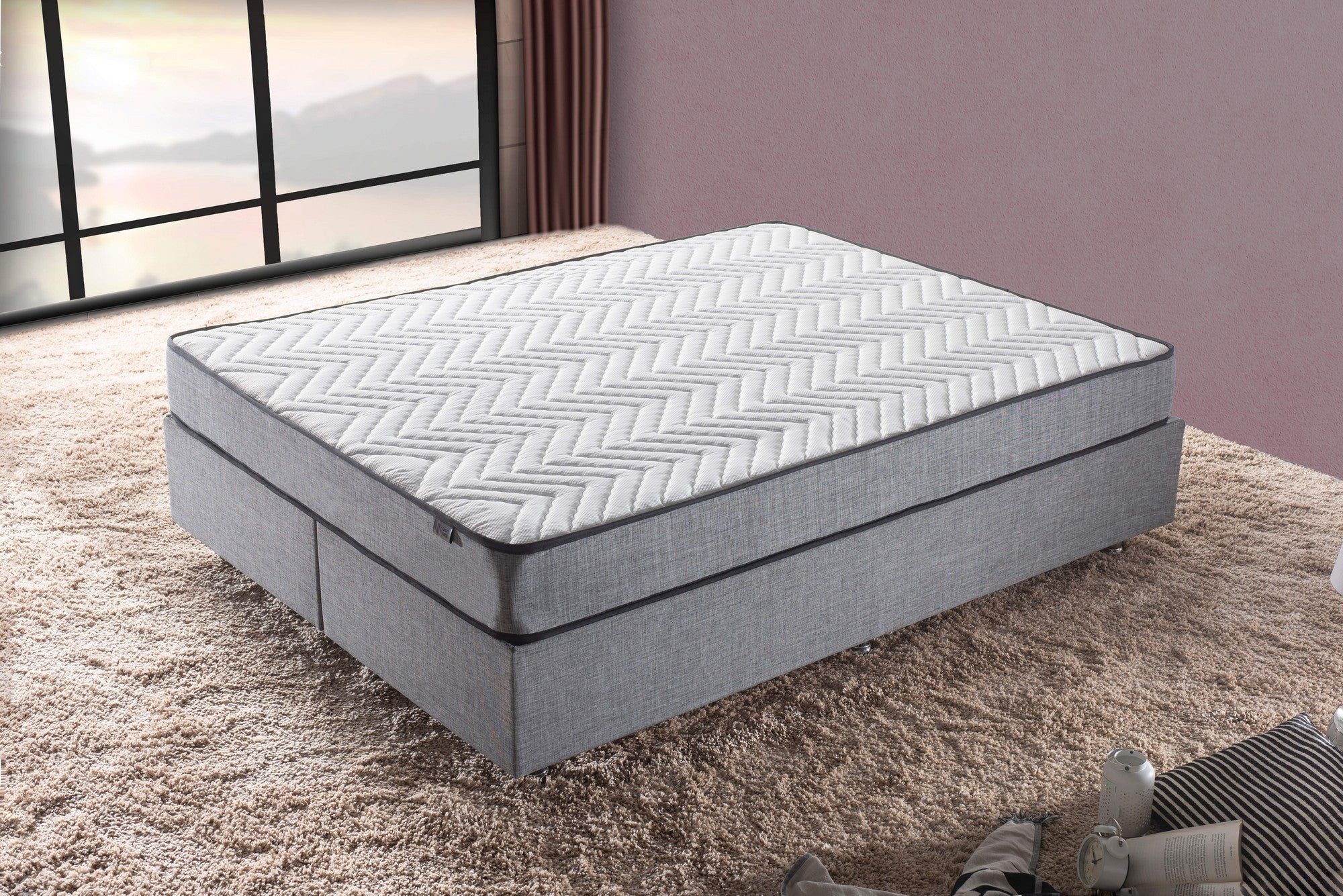 Silver 200x200 cm Dubbelstorlek Hård Madrass Madrass