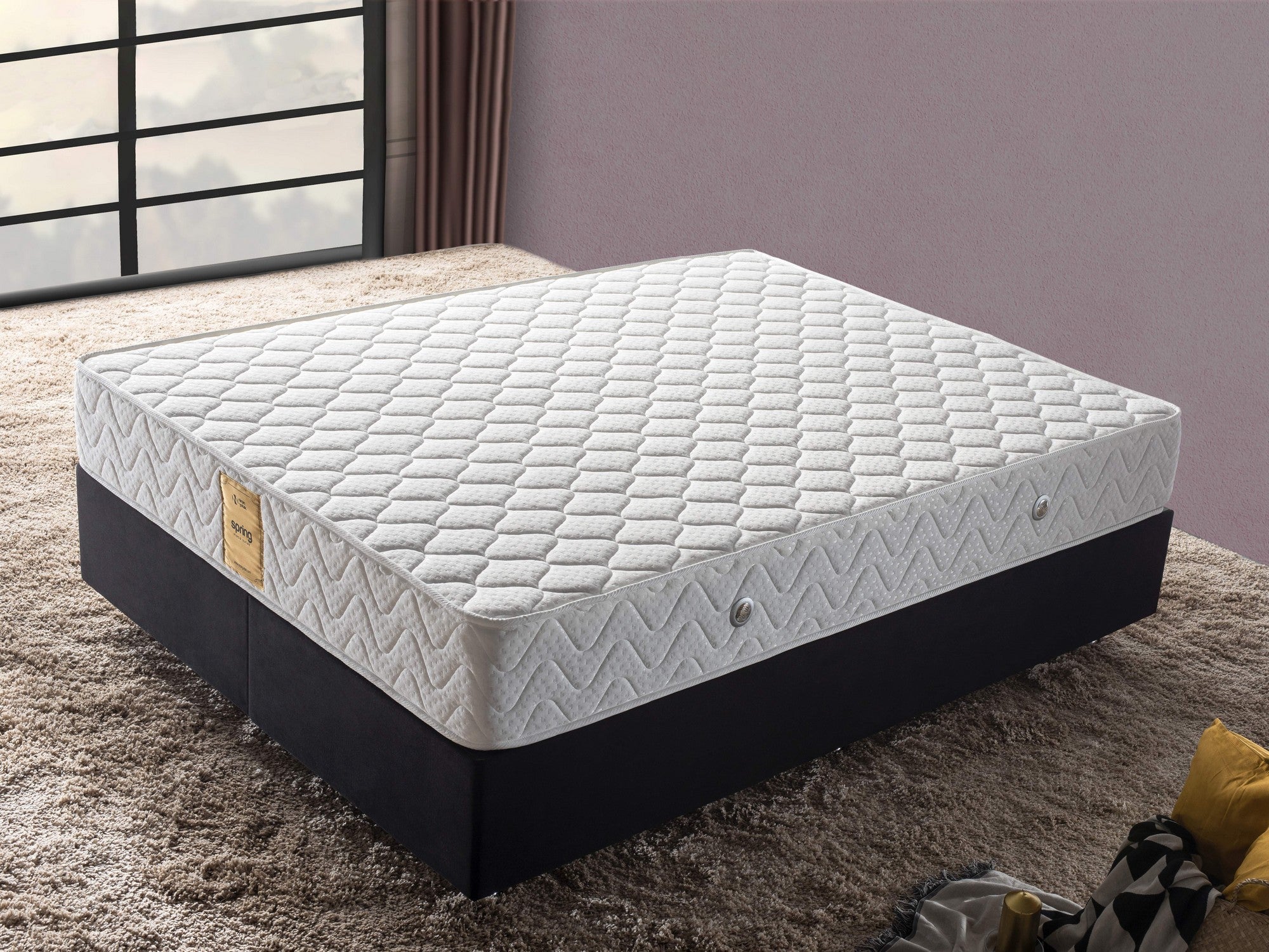 Fjäder 180x200 cm Dubbelstorlek Memory Foam och Fjädermadrass Madrass