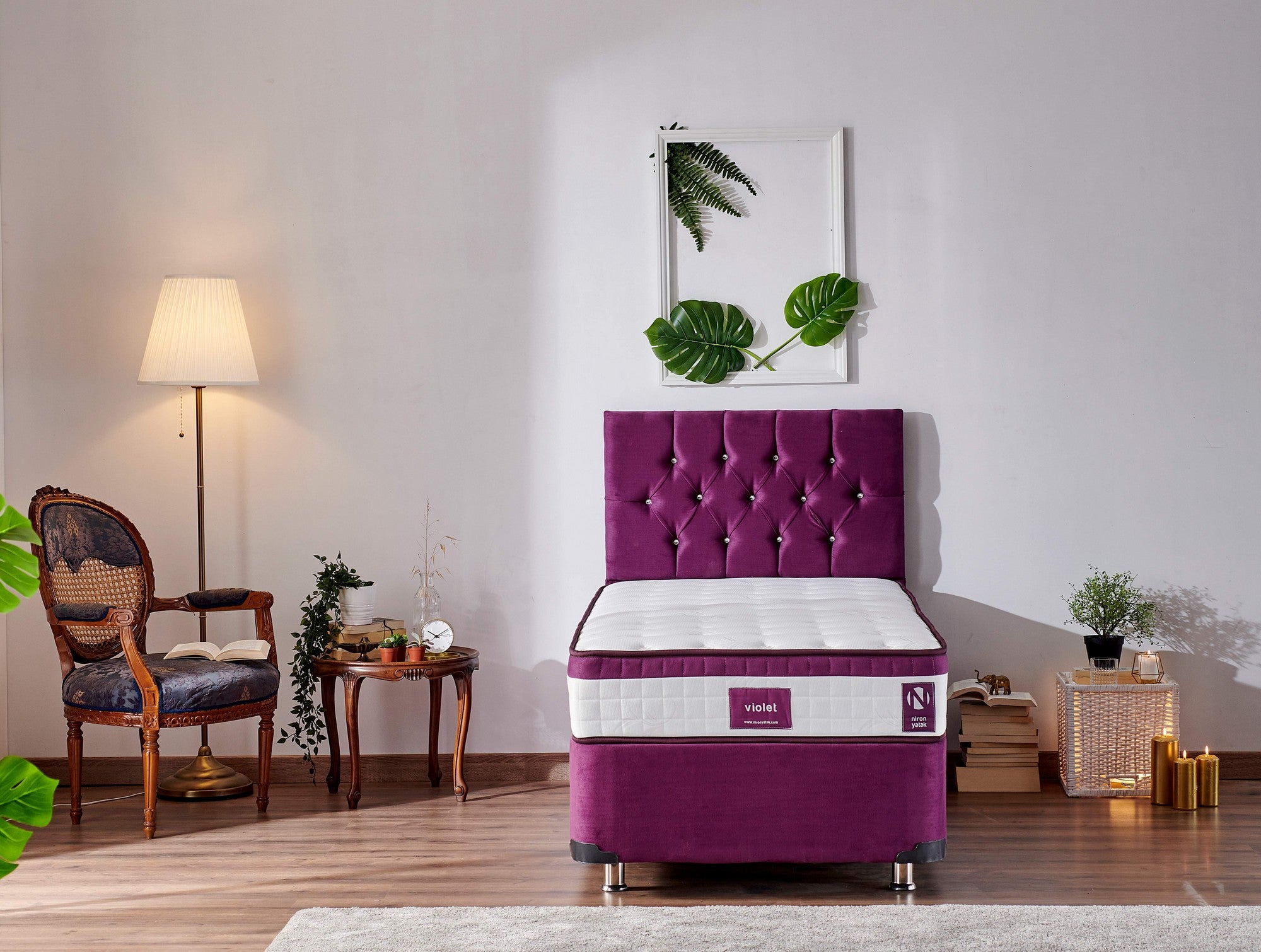Violet 120x200 cm Enkelstorlek Medium Fast Madrass Madrass