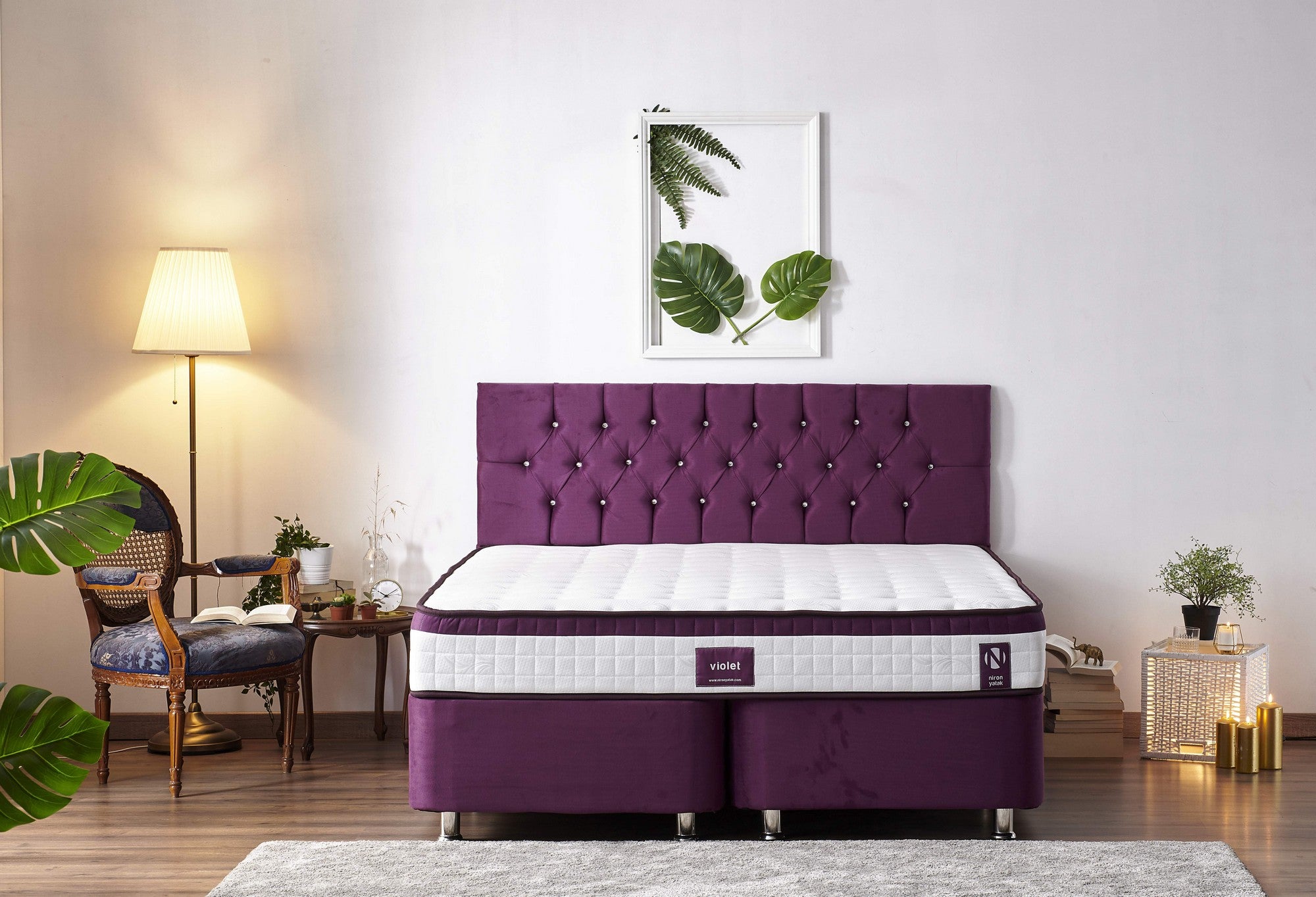 Violet 140x200 cm Dubbelstorlek Medium Fast Madrass Madrass