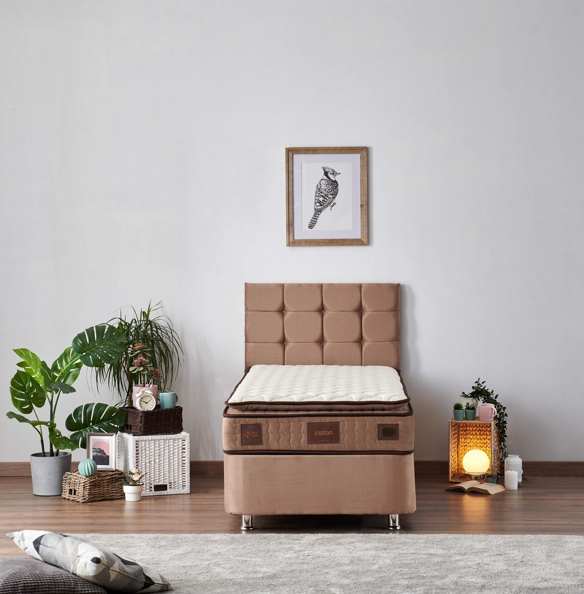 W Cotton 90x190 cm Enkelstorlek Medium Fast Madrass Madrass