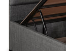Silver - Grå (120 x 200) Enkel Sängram & Huvudgavel
