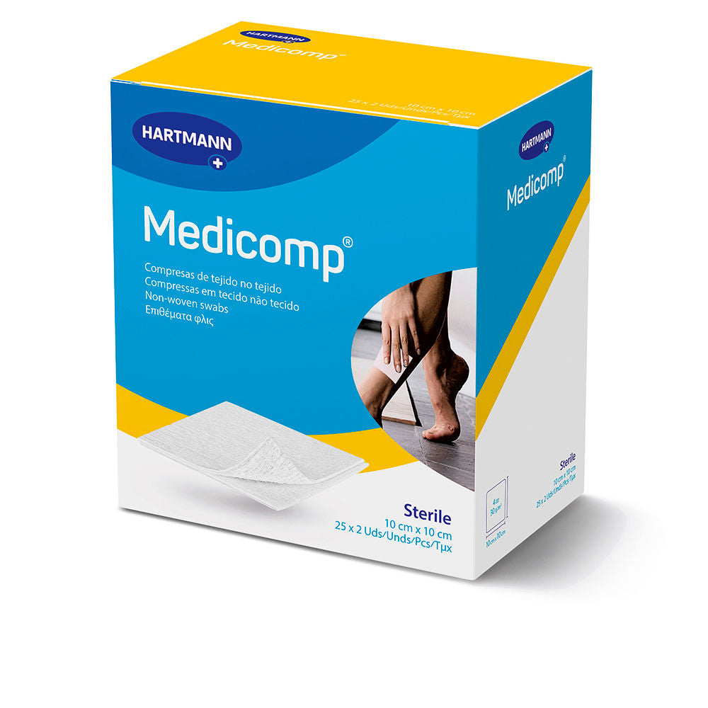 Hartmann Medicomp Compresses Non Woven Sterile Dressing 10 X 10 Cm 25 Envelopes X 2 Units.