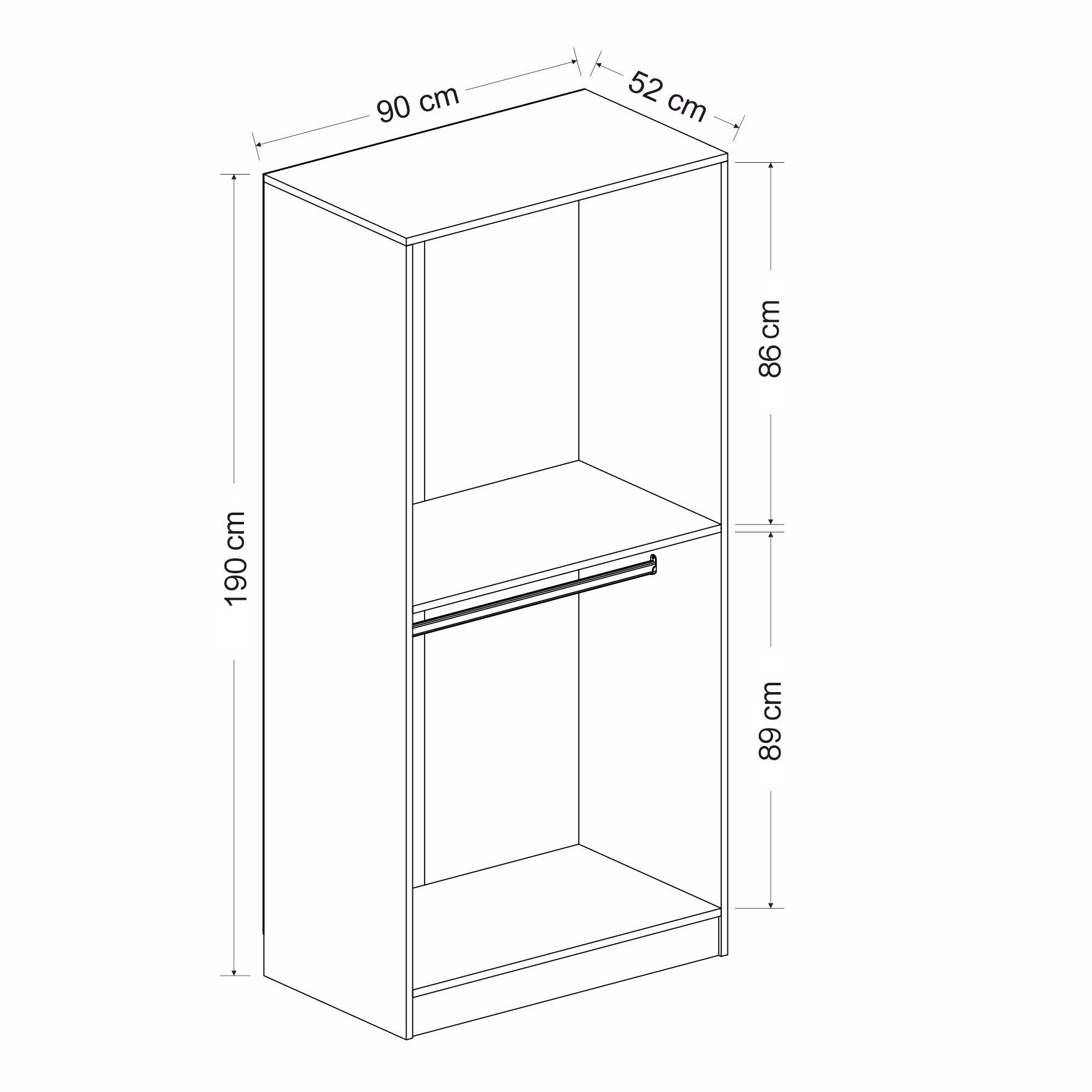 Kale Glass Anthracite - 190 Garderob