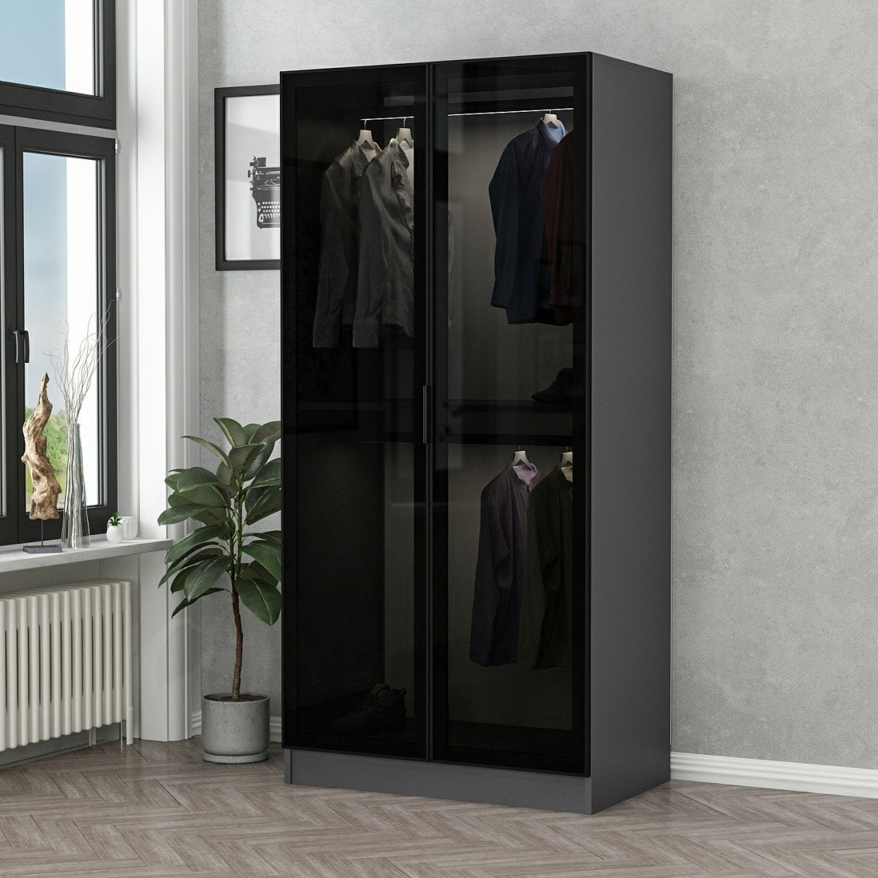 Kale Glass Anthracite - 210 Garderob