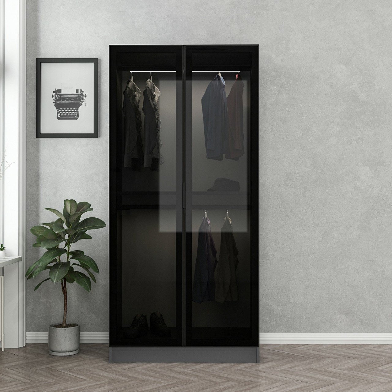 Kale Glass Anthracite - 210 Garderob