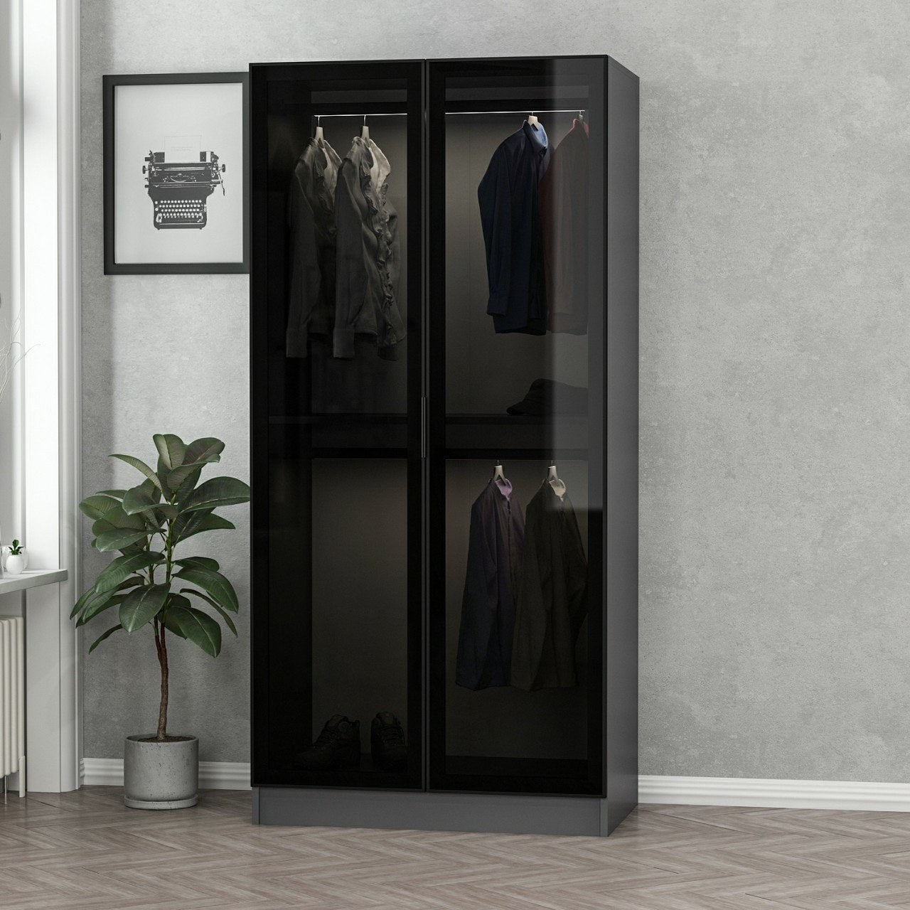 Kale Glass Anthracite - 210 Garderob