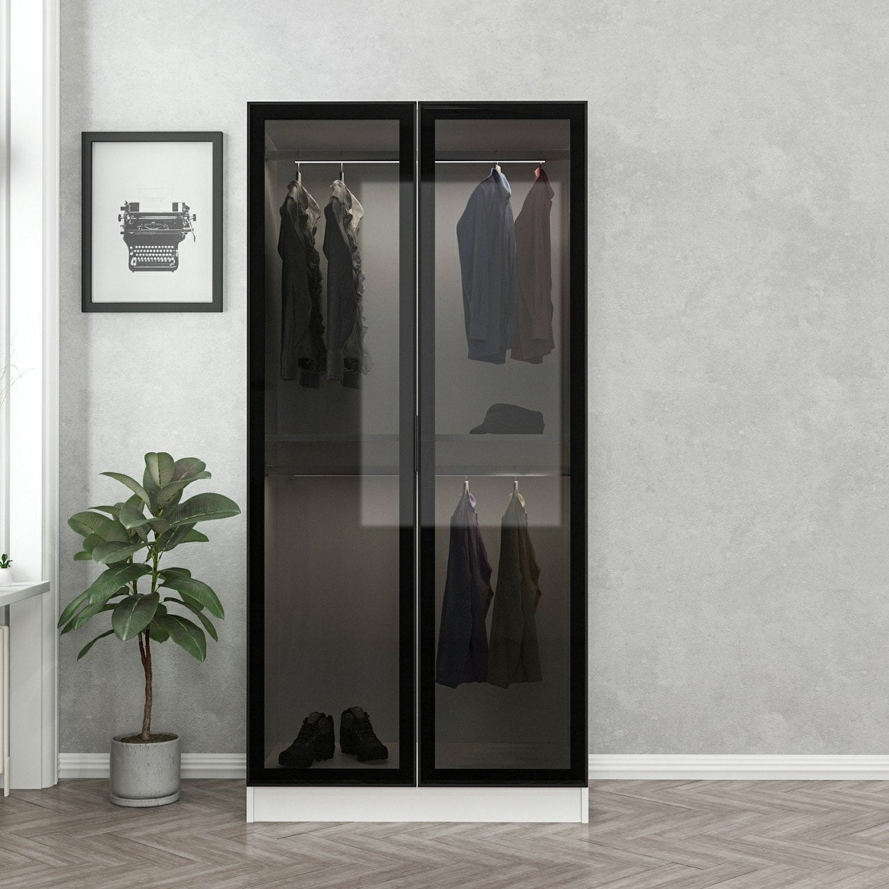 Kale Glass Black - 190 Garderob