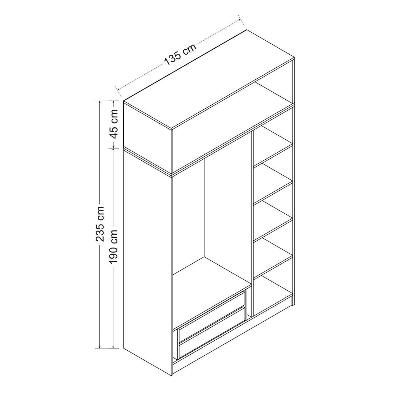 Minar 3 Kapak 235 - Antracit Garderob