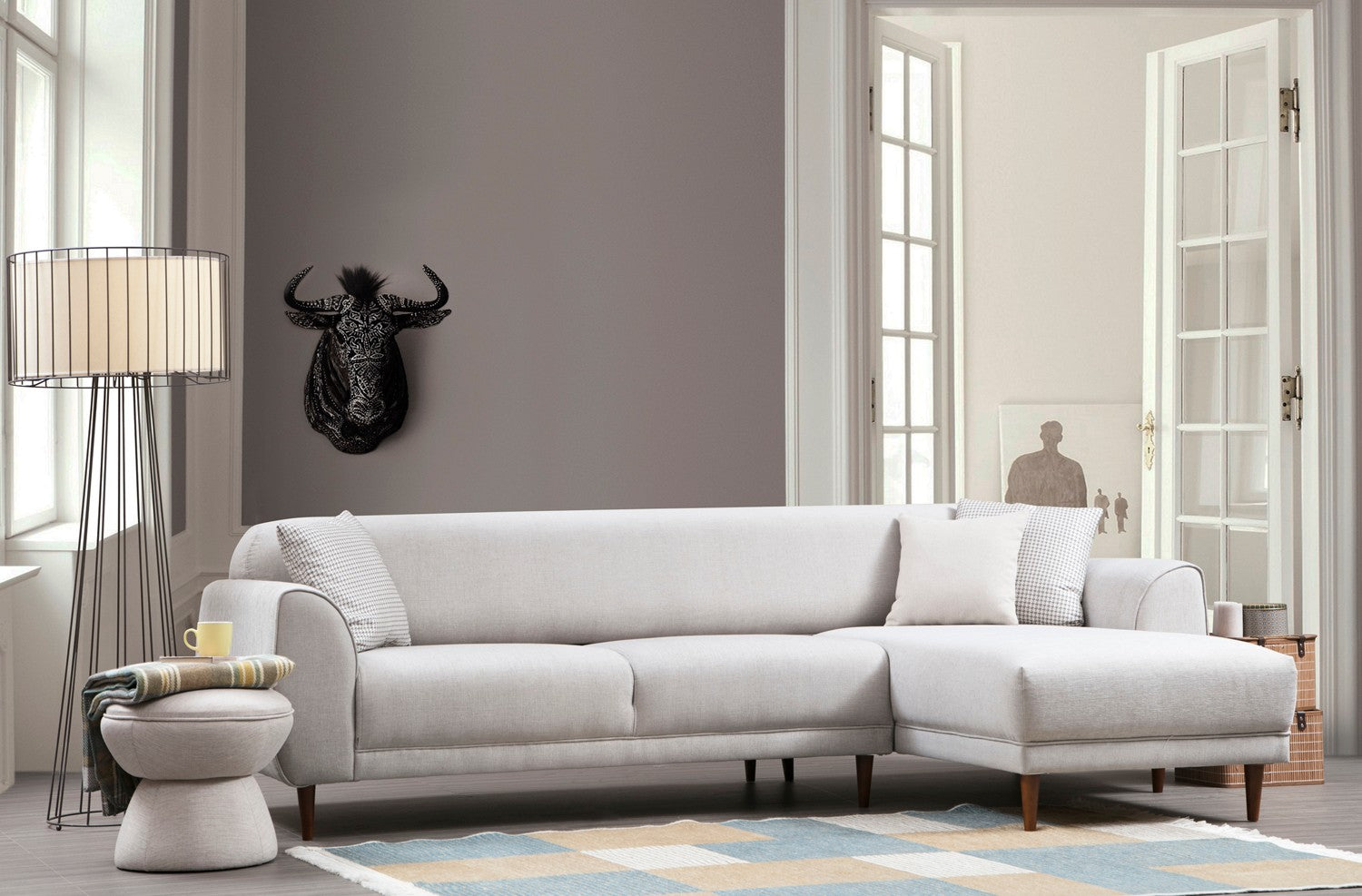 Bild Hörn Höger ( L3-Chl ) - Beige Hörnsoffa-säng