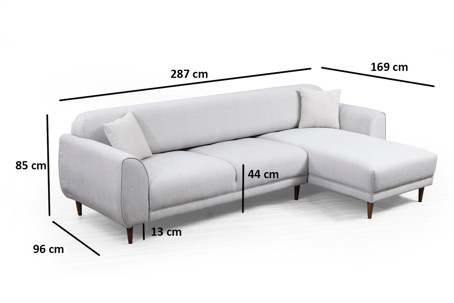 Bild Hörn Höger ( L3-Chl ) - Beige Hörnsoffa-säng