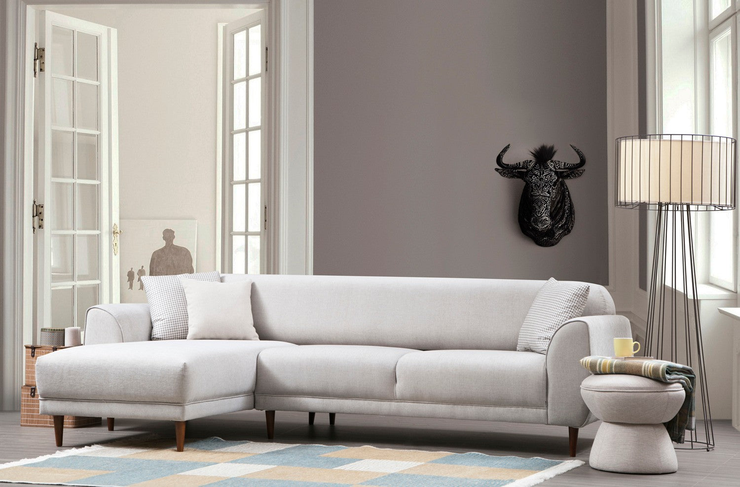 Bild Hörn Vänster ( Chl-3R ) - Beige Hörnsoffa-säng