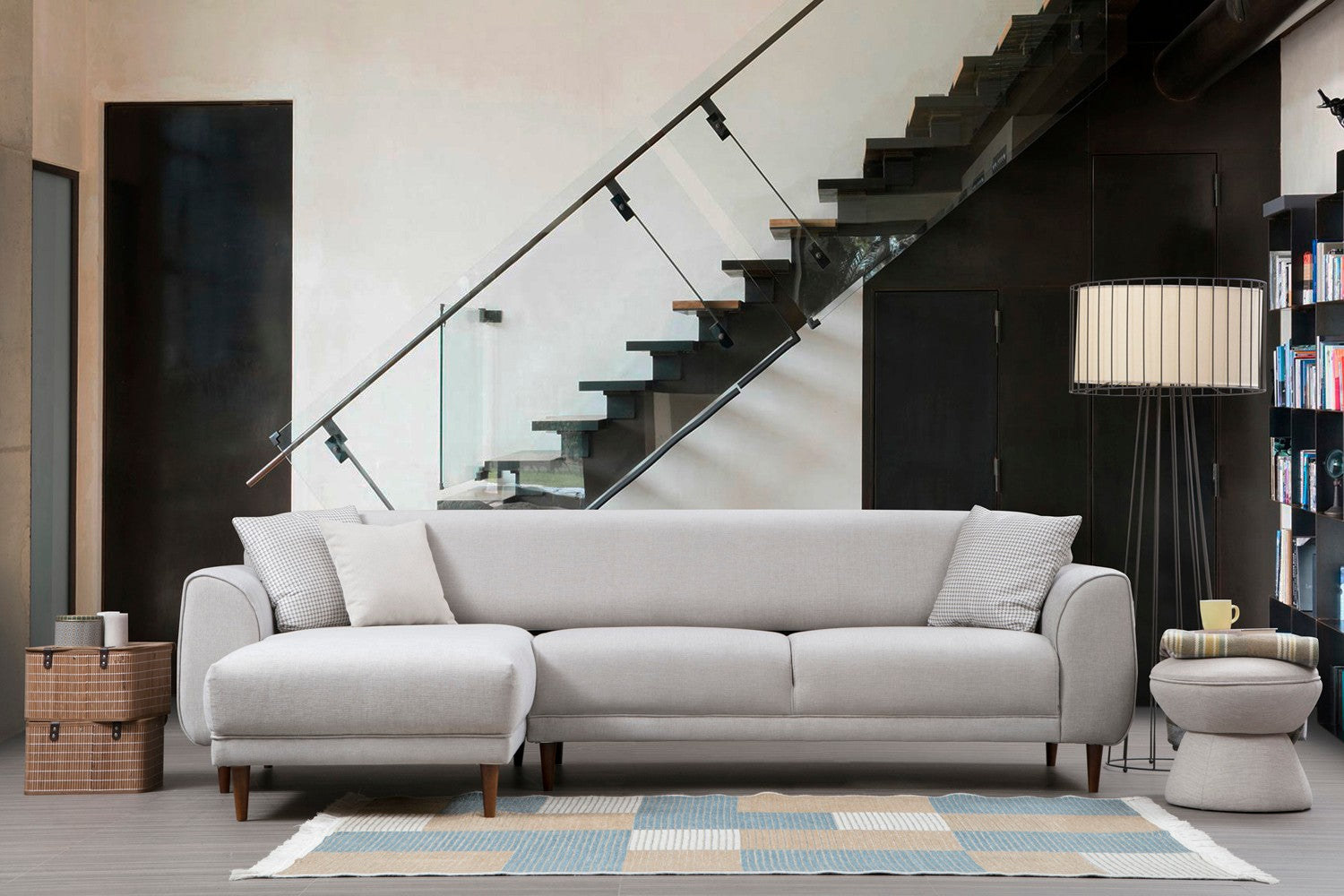 Bild Hörn Vänster ( Chl-3R ) - Beige Hörnsoffa-säng