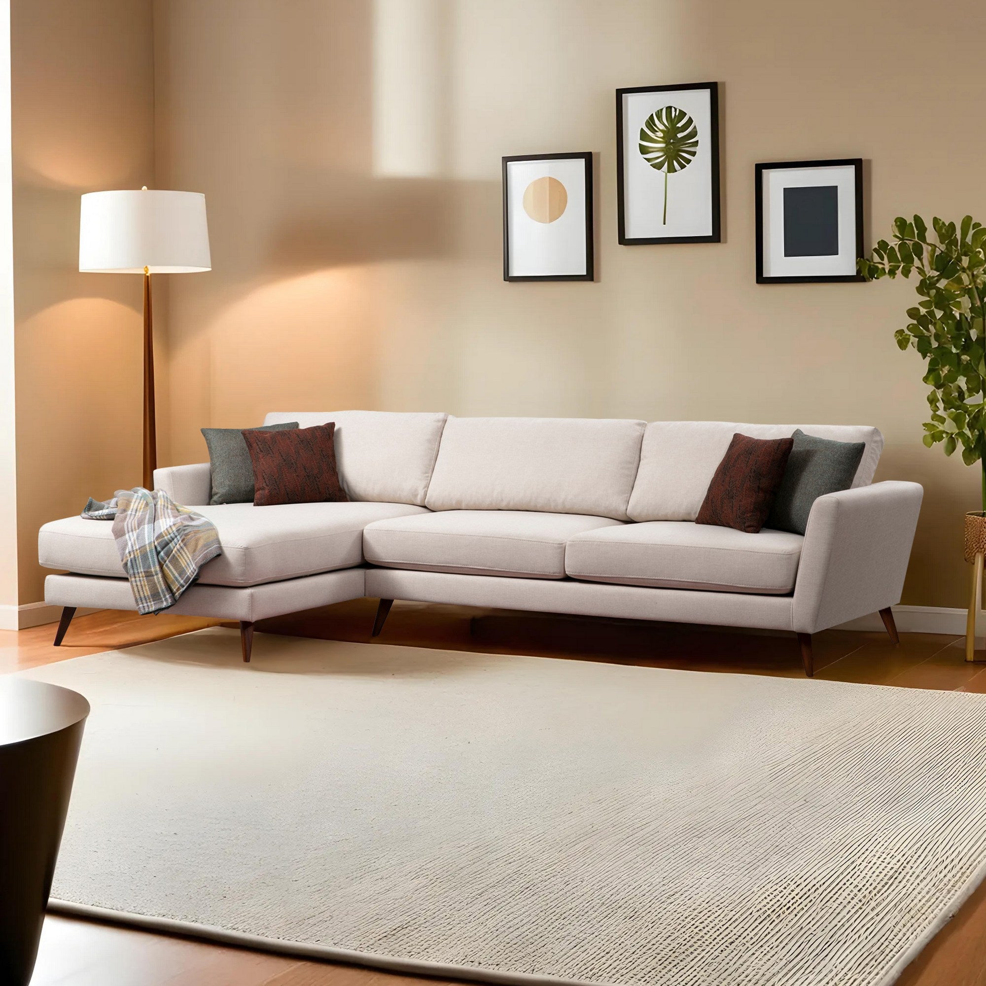 Mayorka Hörn Stor Vänster (Chl - 3R ) - Beige Hörnsoffa-säng